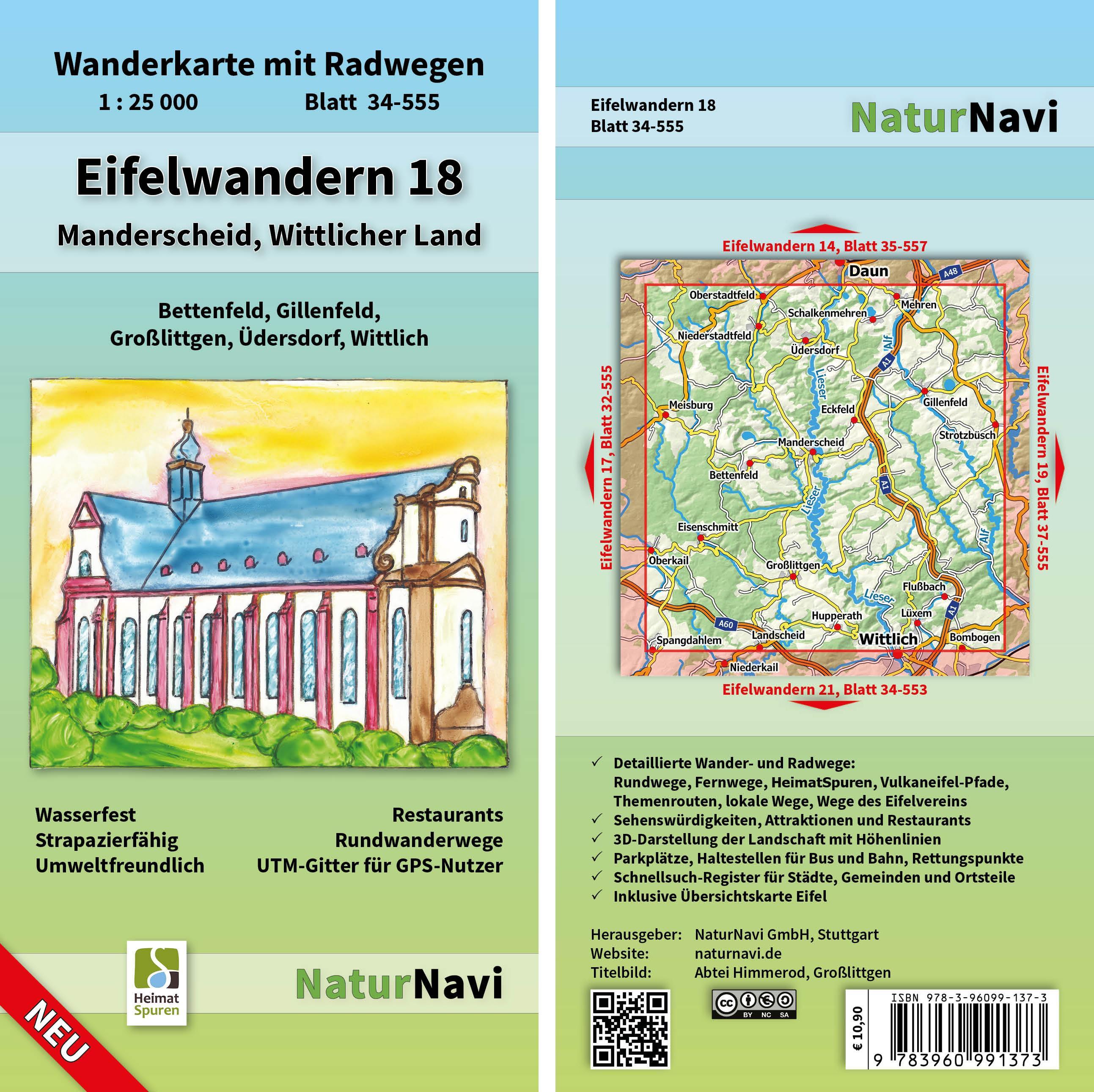 Vorderes Coverbild Eifelwandern 18 - Manderscheid, Wittlicher Land