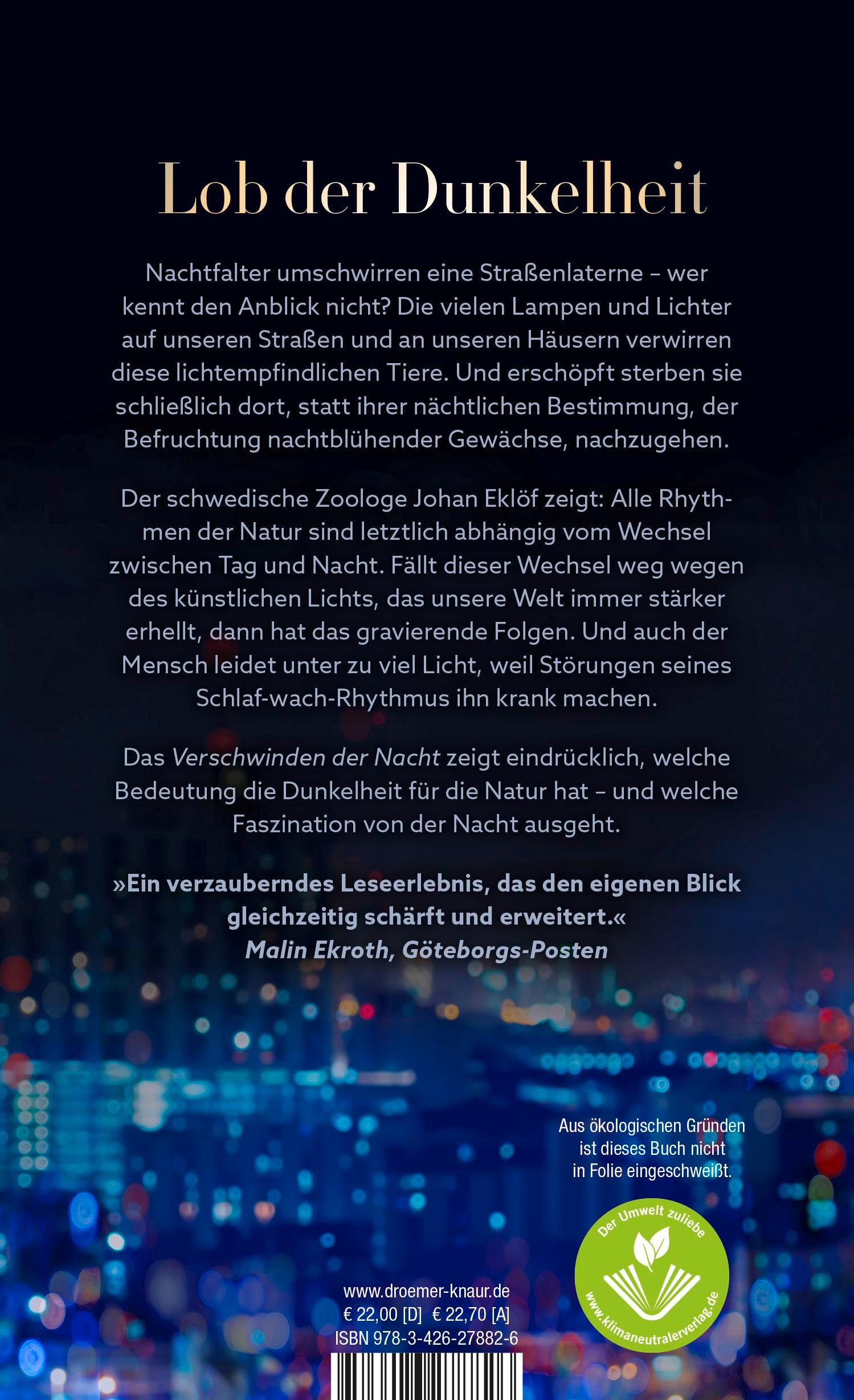Rückseitencover Das Verschwinden der Nacht