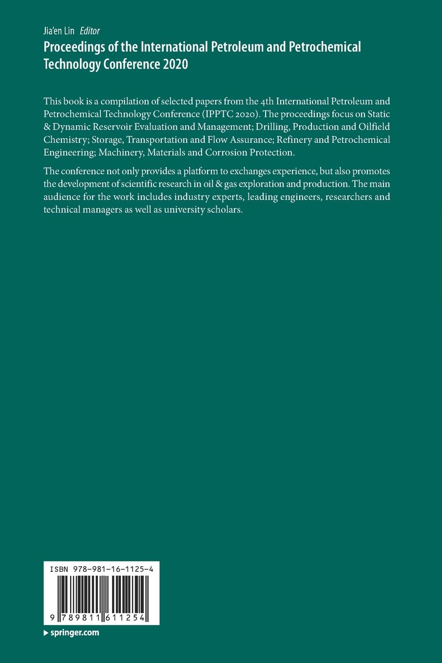 Rückseitencover Proceedings of the International Petroleum and Petrochemical Technology Conference 2020