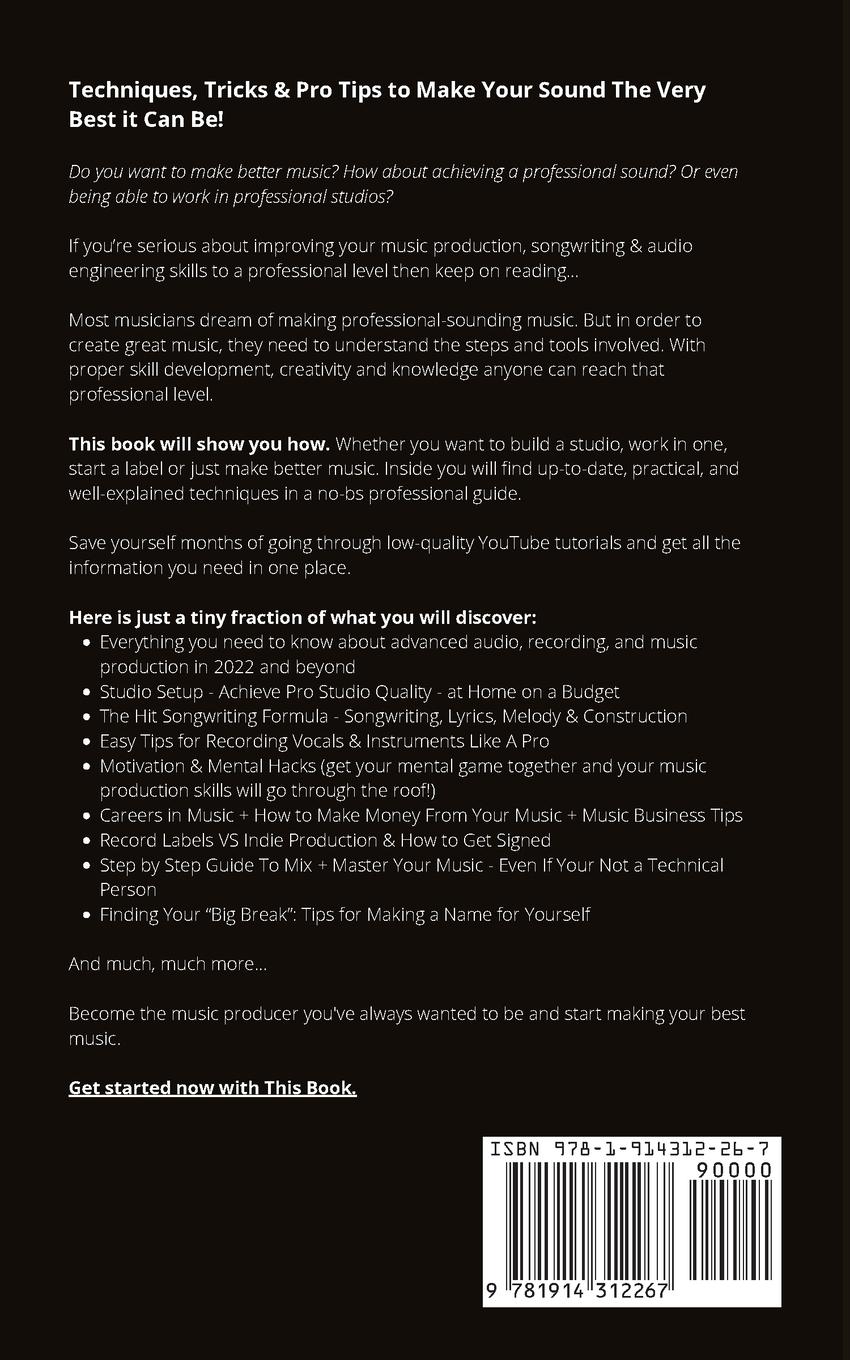 Rückseitencover Music Production, Songwriting & Audio Engineering, 2022+ Edition