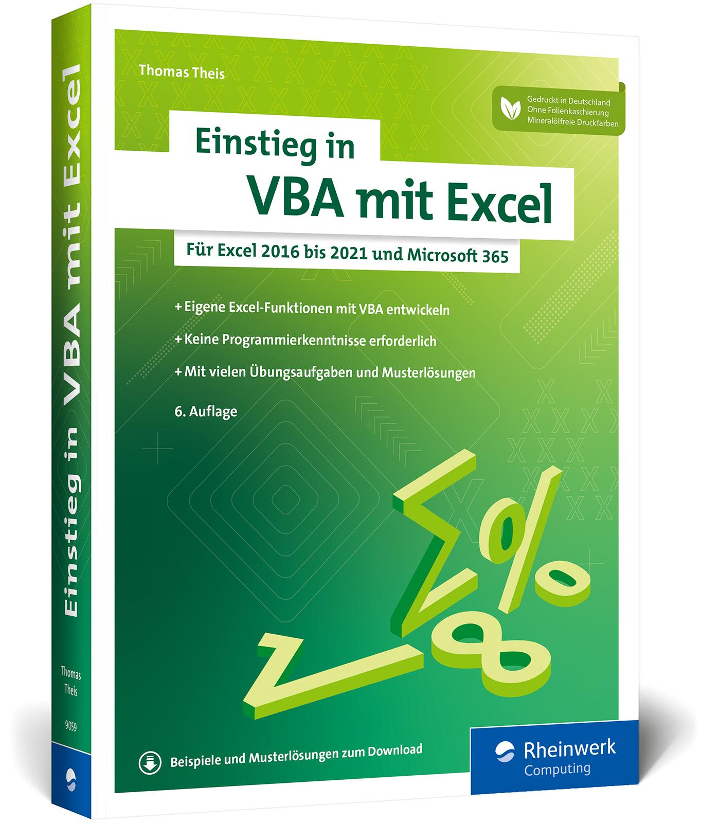 Vorderes Coverbild Einstieg in VBA mit Excel