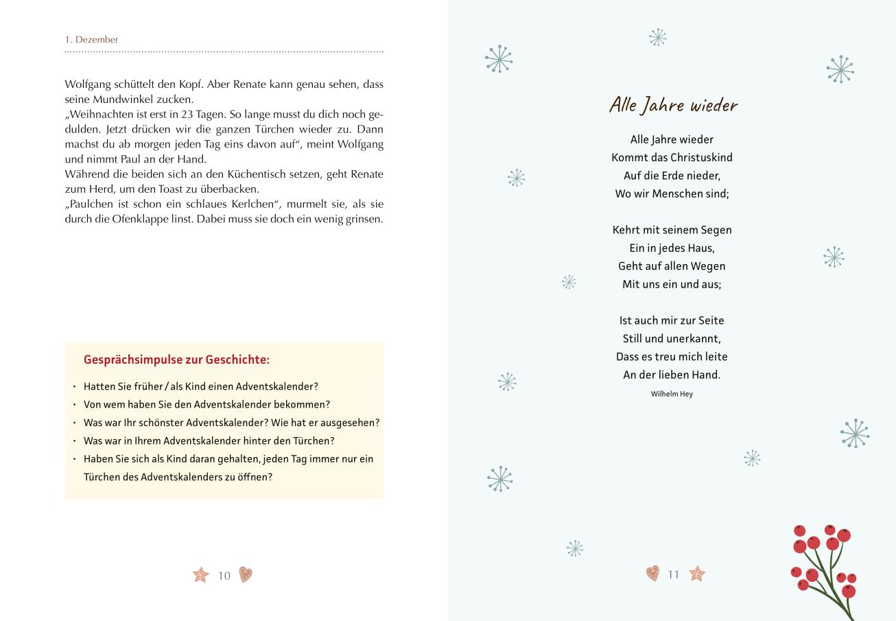 Beispielinhalt (Bild) Das große Weihnachtsbuch zum Vorlesen für Menschen mit Demenz