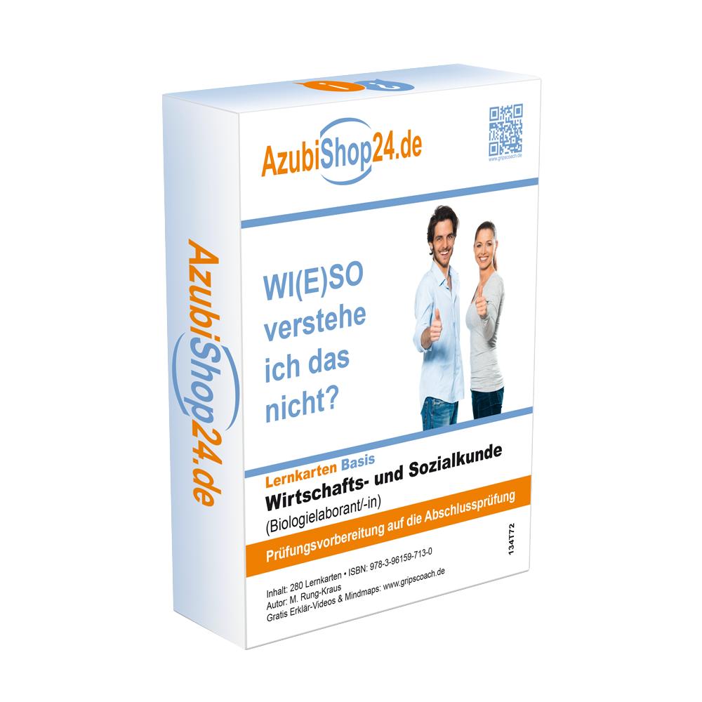 Vorderes Coverbild AzubiShop24.de Lernkarten Wirtschafts- und Sozialkunde Biologielaborant Prüfungsvorbereitung Wiso Prüfung