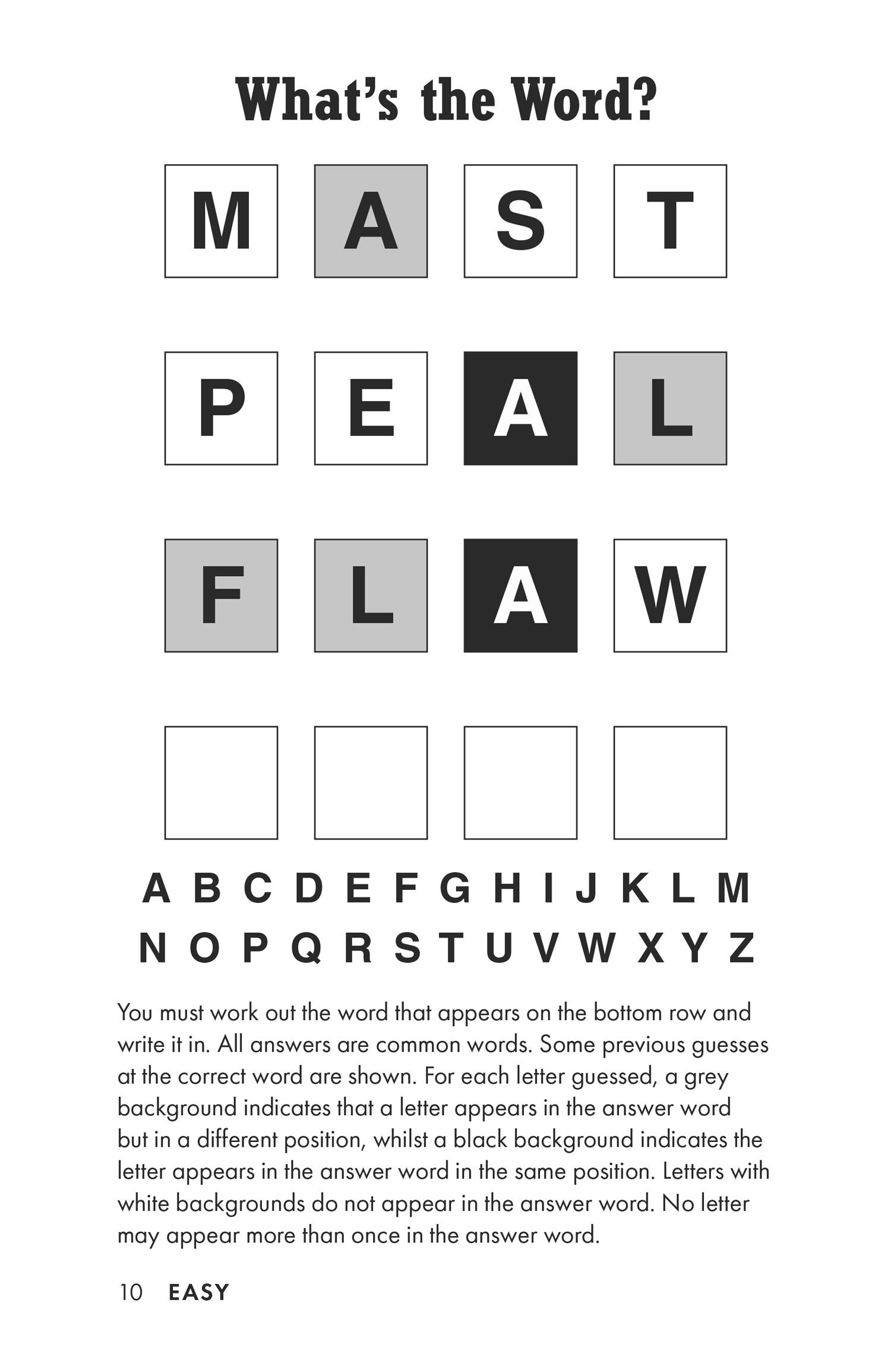 Beispielinhalt (Bild) The Unofficial Wordle Lover's Puzzle Book