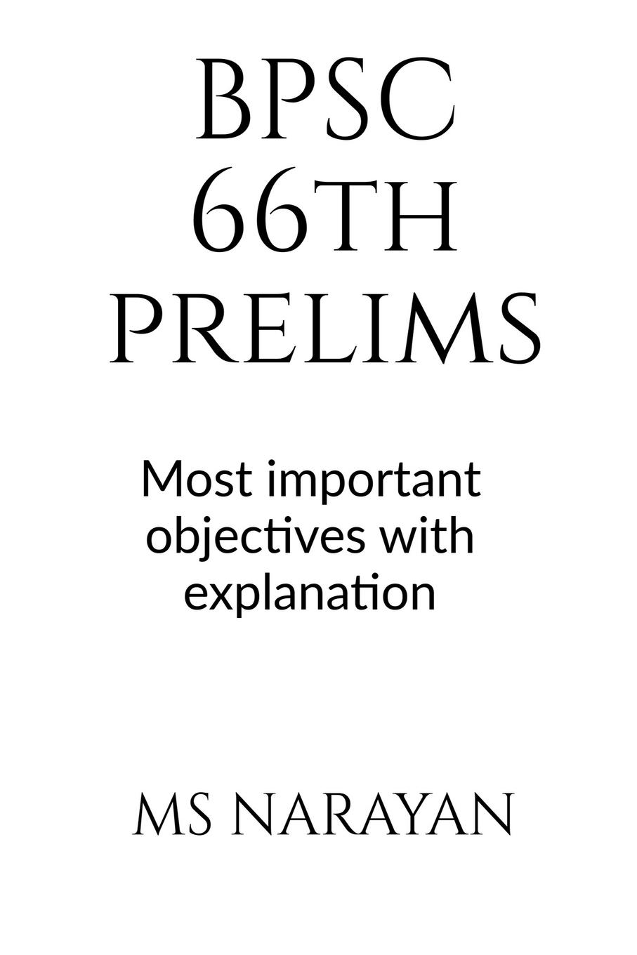 Vorderes Coverbild BPSC 66th PRELIMS