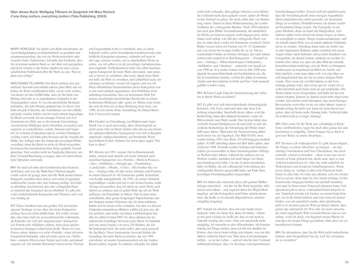 Beispielinhalt (Bild) Wolfgang Tillmans