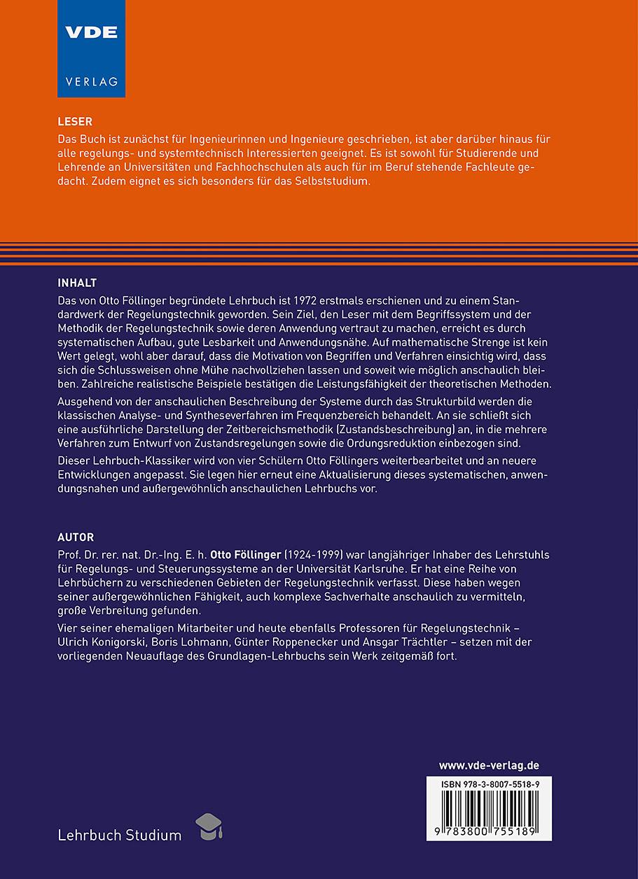 Rückseitencover Regelungstechnik