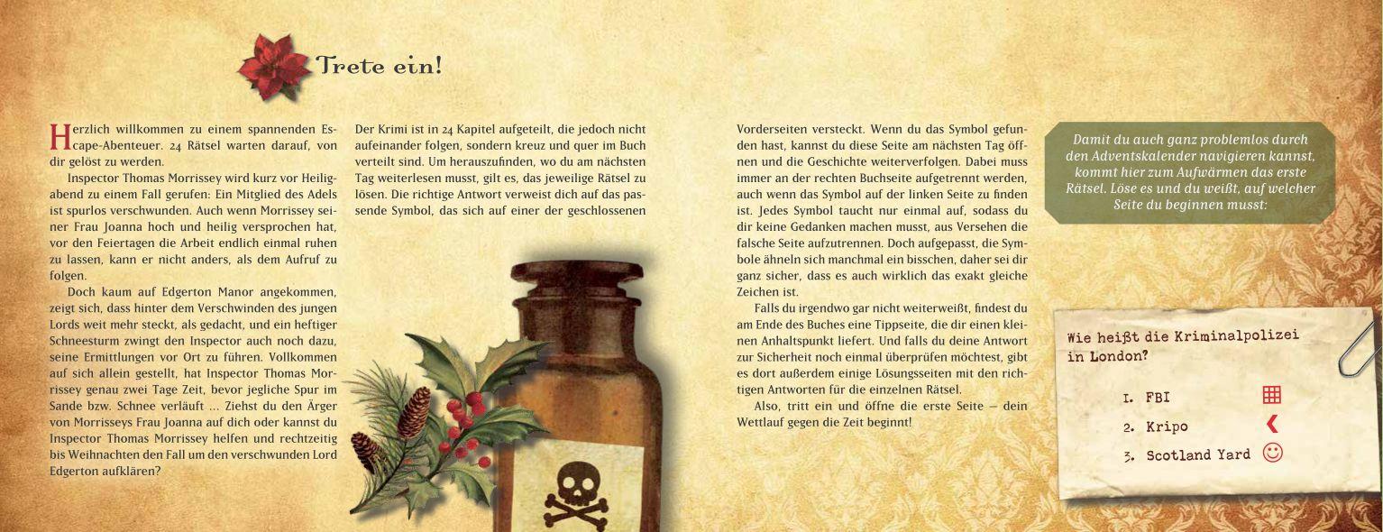 Beispielinhalt (Bild) Mord im Herrenhaus - Ein Escape-Adventskalender für Einsteiger