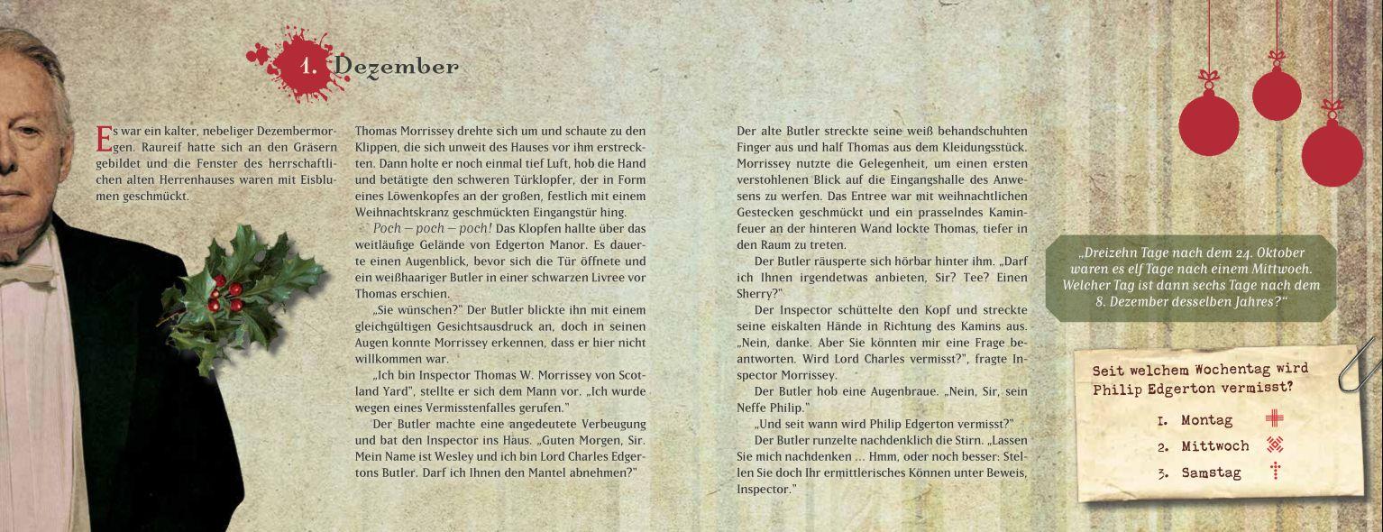 Beispielinhalt (Bild) Mord im Herrenhaus - Ein Escape-Adventskalender für Einsteiger