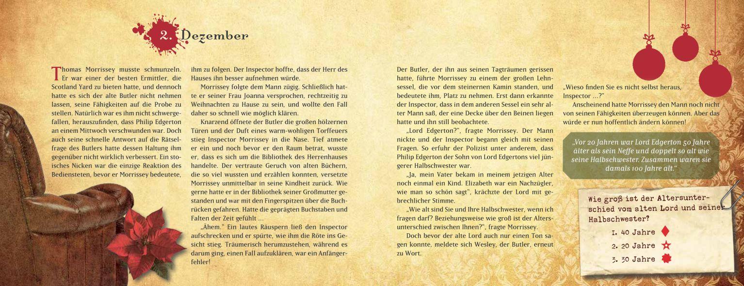 Beispielinhalt (Bild) Mord im Herrenhaus - Ein Escape-Adventskalender für Einsteiger