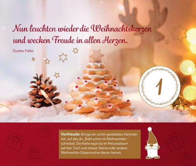 Beispielinhalt (Bild) Der Adventskalender zum Wichteln