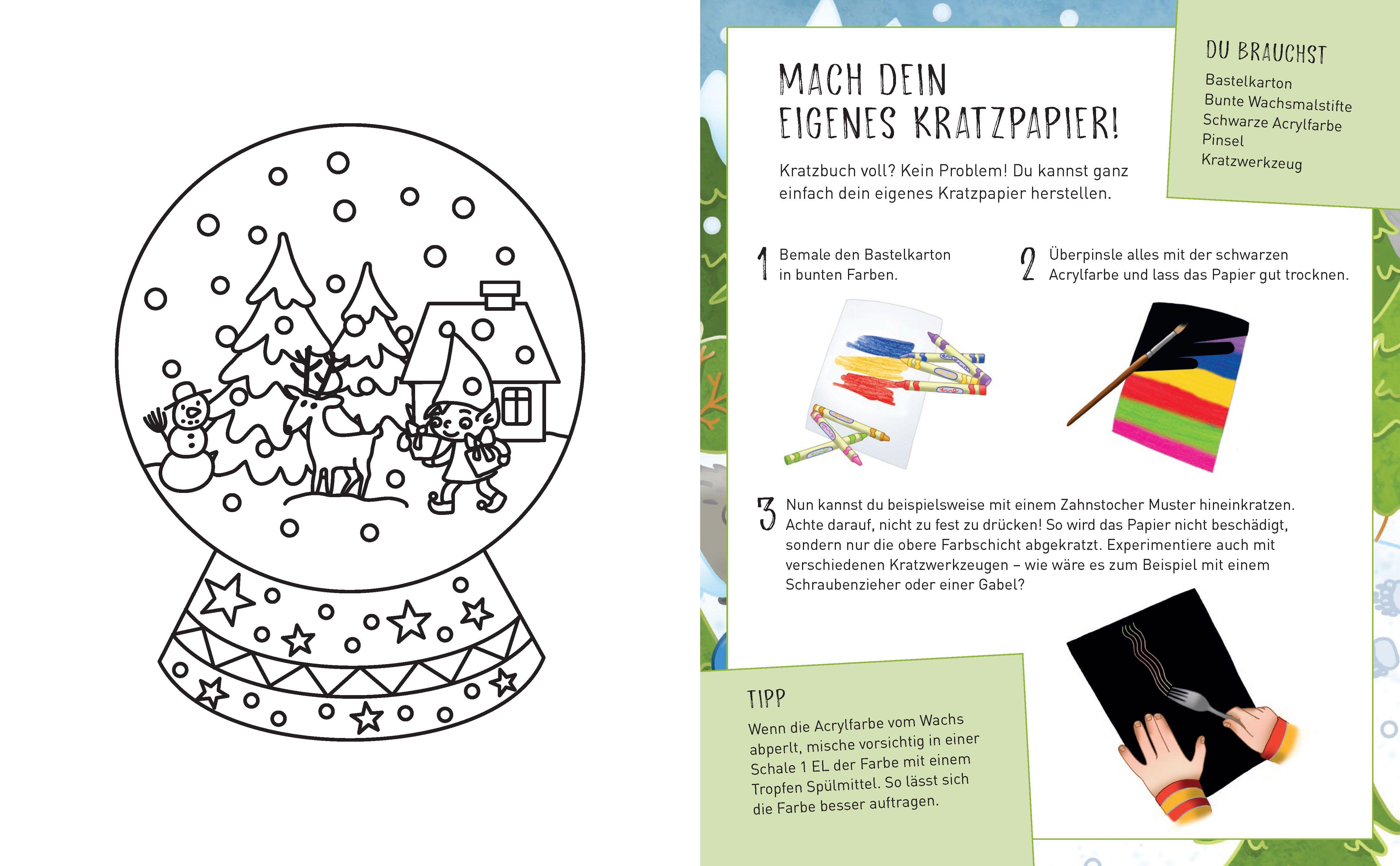 Beispielinhalt (Bild) Kritzel-Kratzel-Buch Weihnachten. Für Kinder ab 5 Jahren