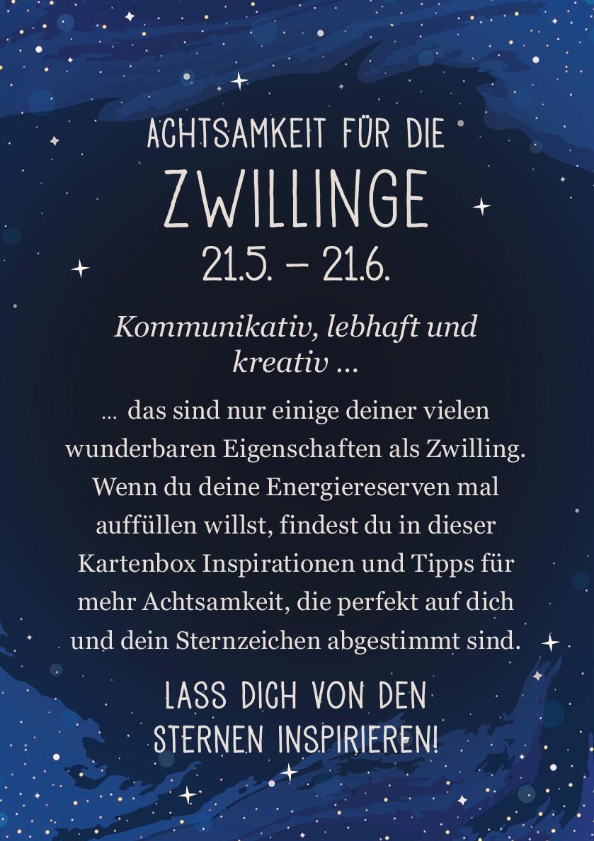 Rückseitencover Achtsamkeit für die Zwillinge
