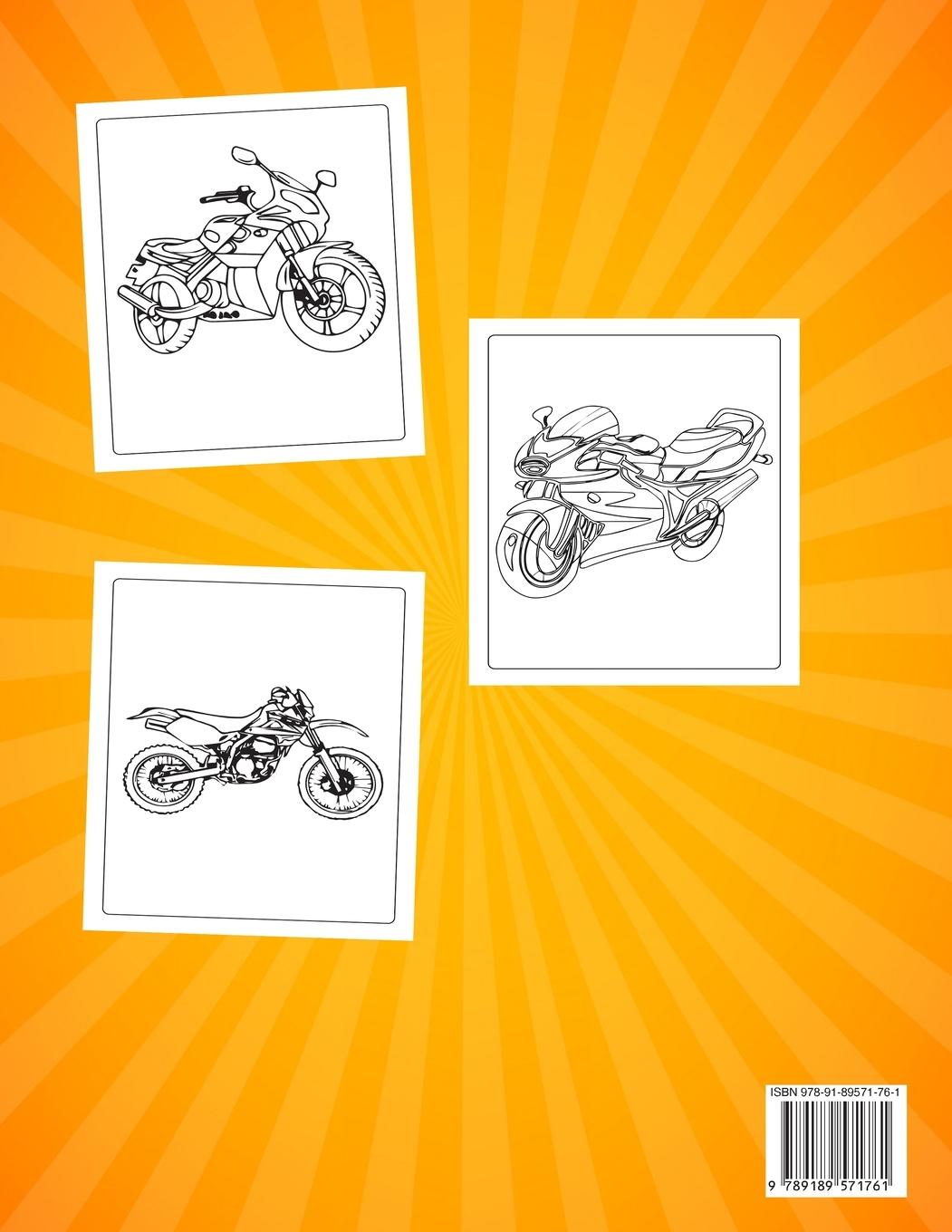 Rückseitencover Libro para colorear de motos para niños