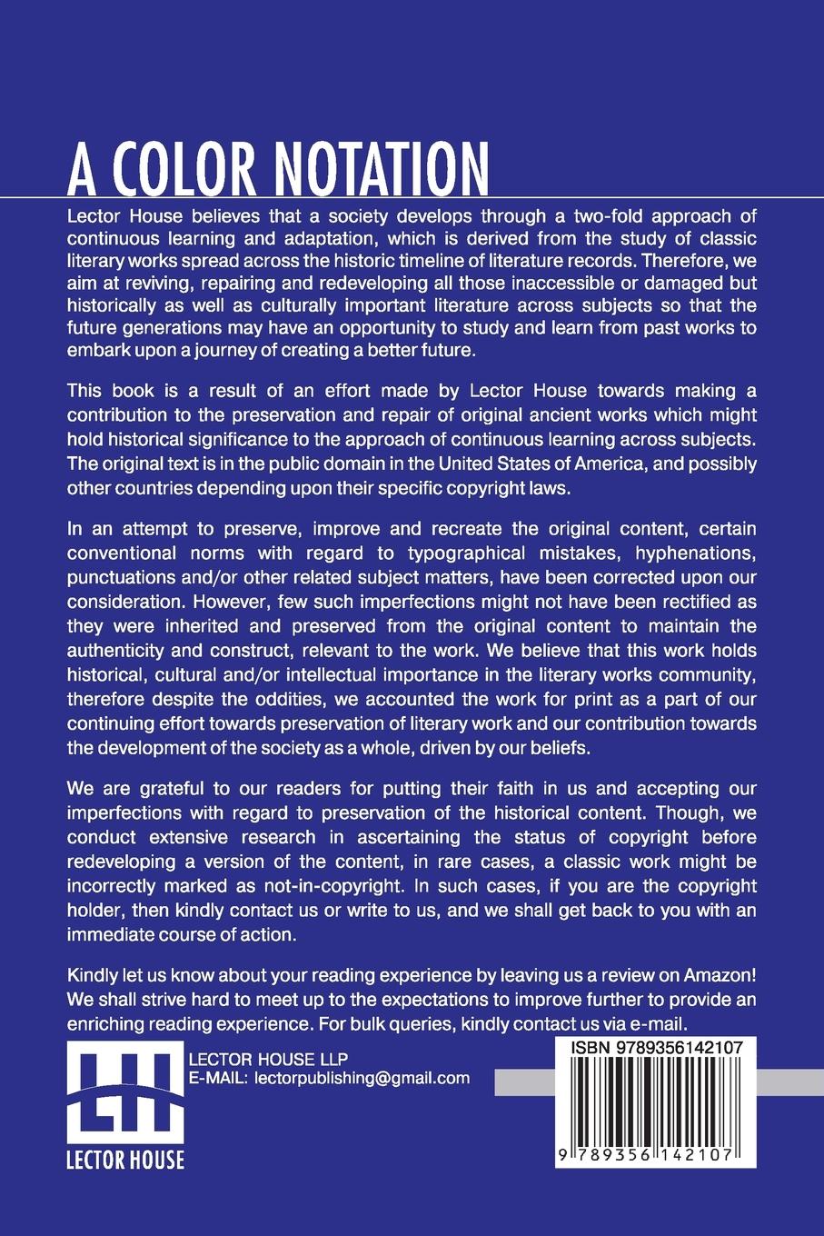 Rückseitencover A Color Notation