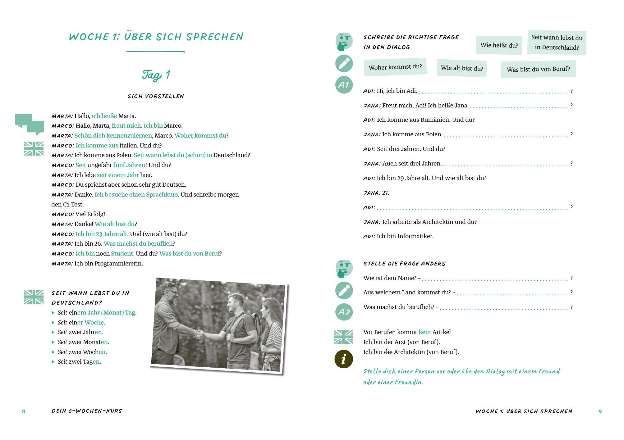 Beispielinhalt (Bild) Deutsch lernen für den Alltag