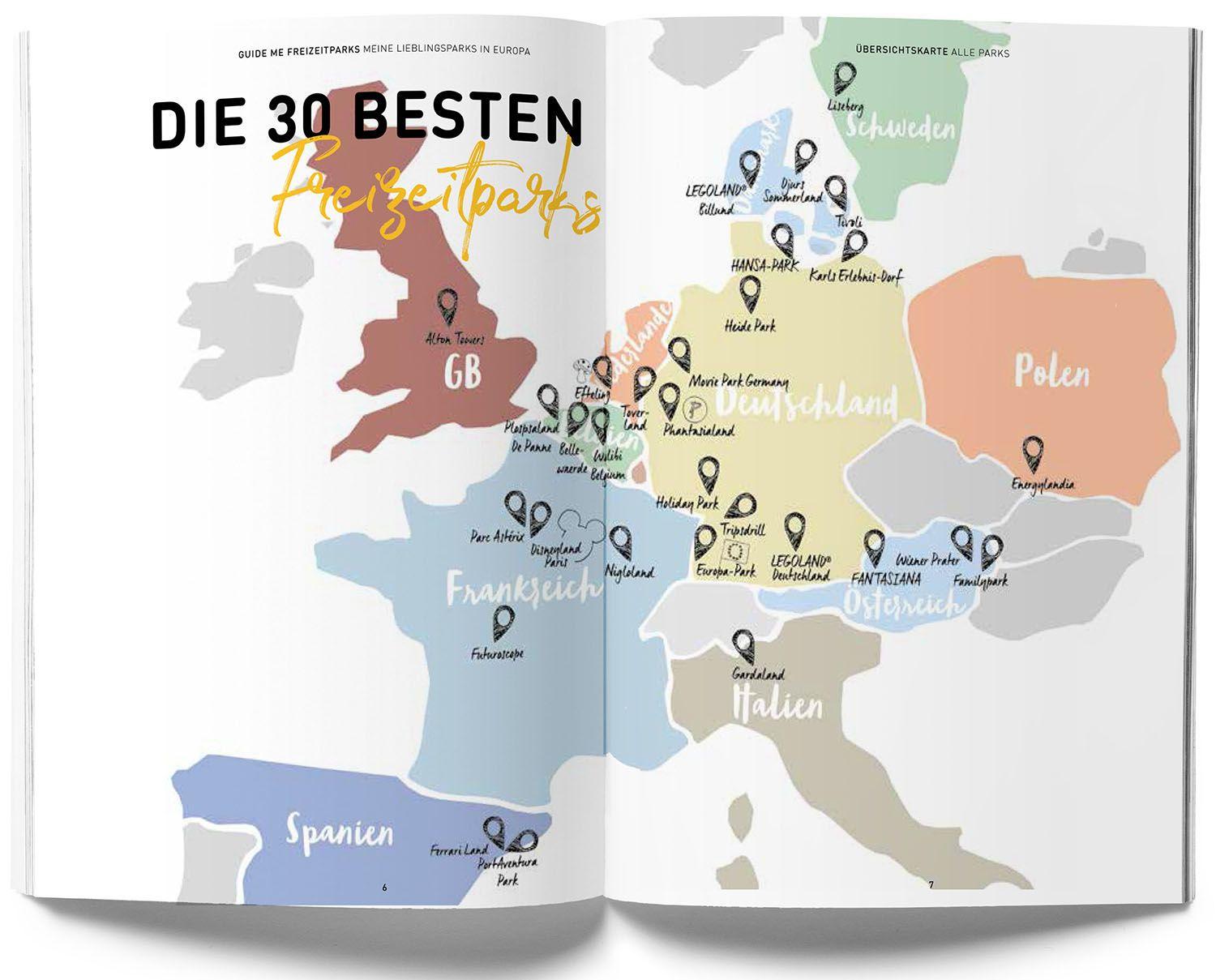 Beispielinhalt (Bild) GuideMe Reiseführer "Die 30 besten Freizeitparks Europas"