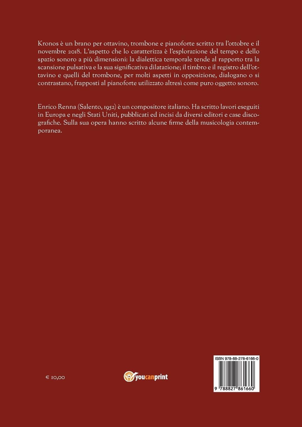 Rückseitencover KRONOS per ottavino, trombone e pianoforte