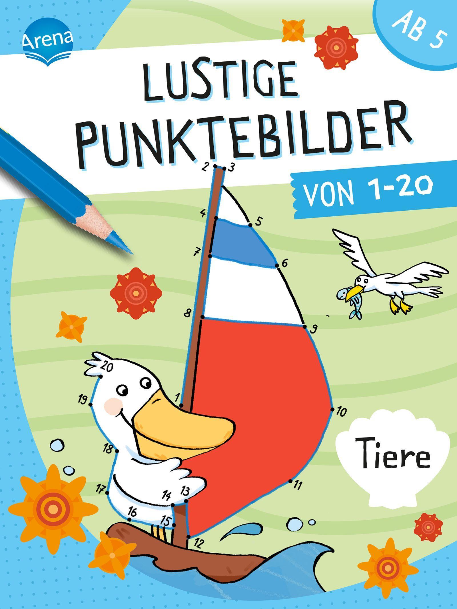 Vorderes Coverbild Lustige Punktebilder von 1-20. Tiere
