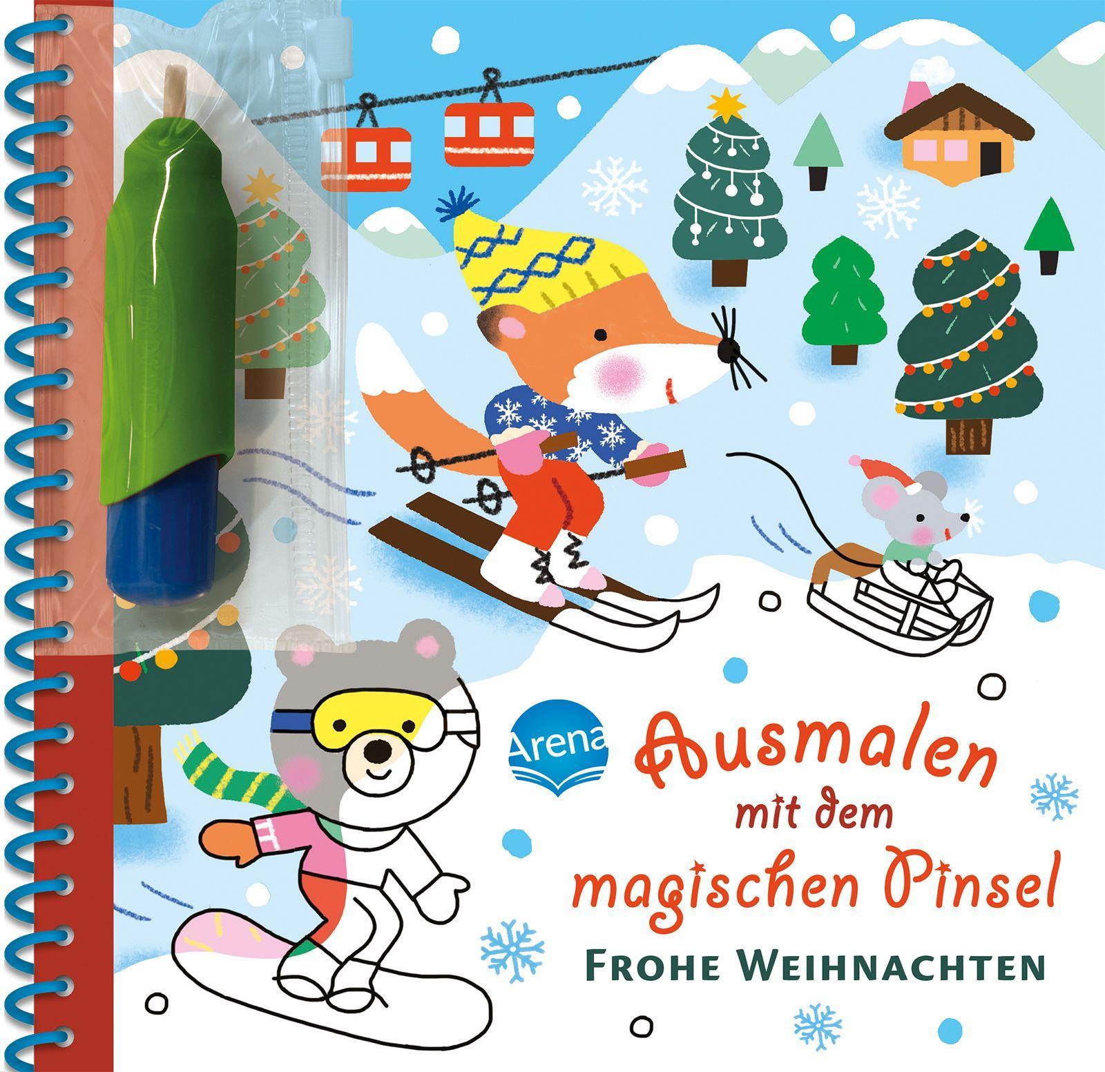 Vorderes Coverbild Ausmalen mit dem magischen Pinsel. Frohe Weihnachten
