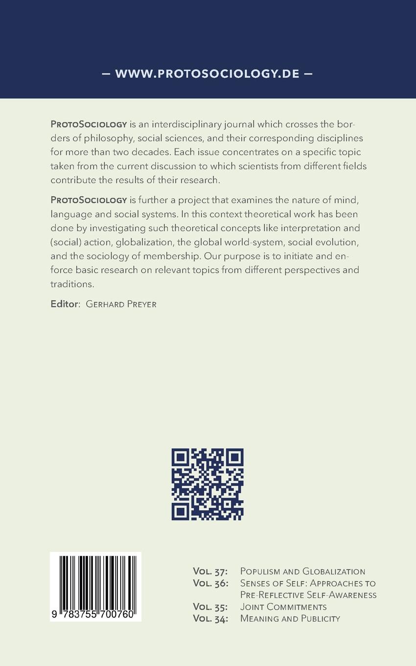 Rückseitencover Thirty Years of ProtoSociology - Three Decades Between Disciplines