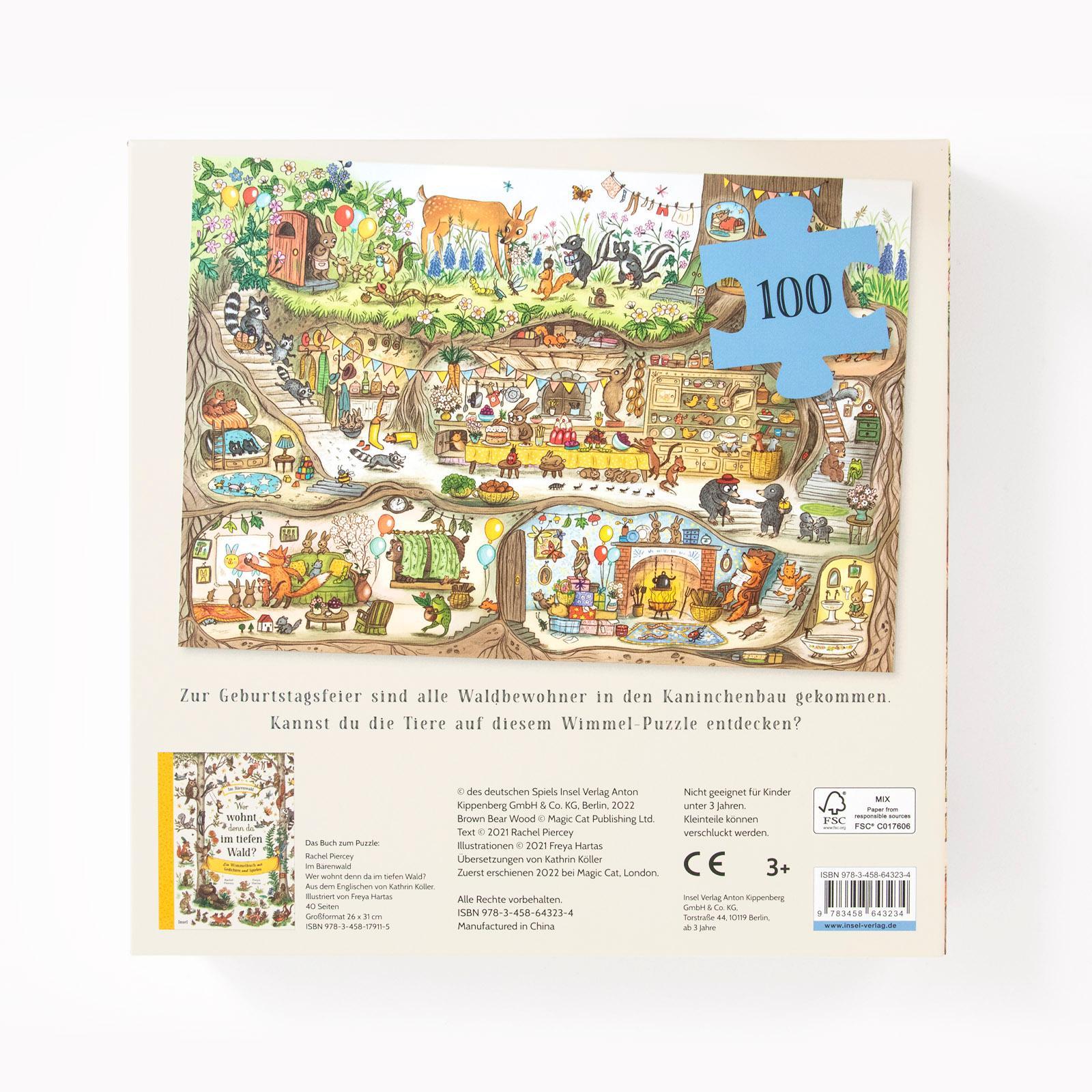 Beispielinhalt (Bild) Im Bärenwald. Kaninchens Geburtstag. Puzzle mit 100 Teilen für Kinder ab 4 Jahre