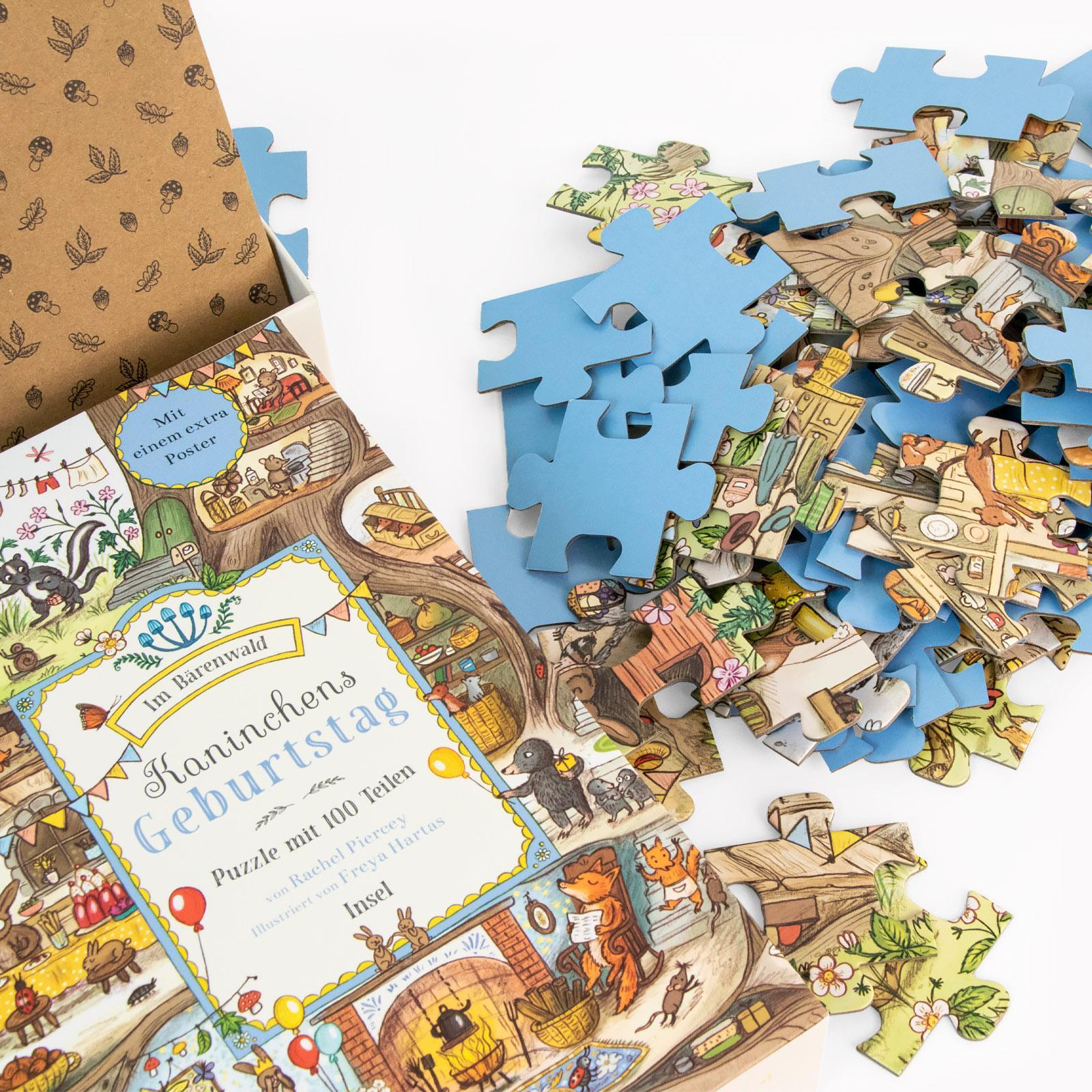 Beispielinhalt (Bild) Im Bärenwald. Kaninchens Geburtstag. Puzzle mit 100 Teilen für Kinder ab 4 Jahre