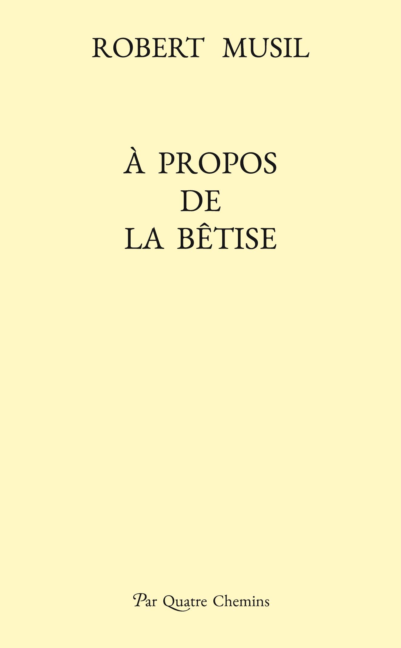 Vorderes Coverbild À propos de la bêtise (édition bilingue allemand-français)