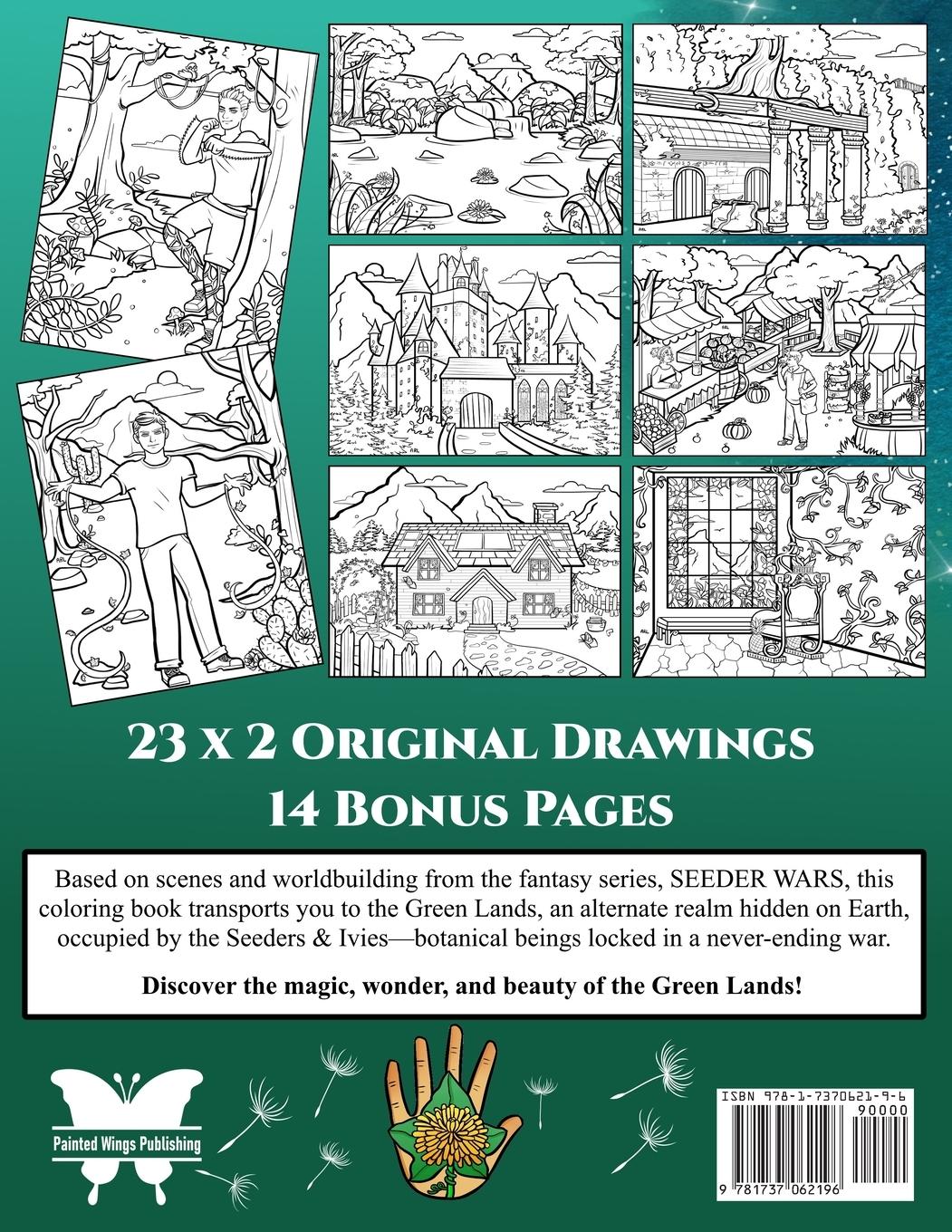 Rückseitencover The Green Lands Fantasy Coloring Book