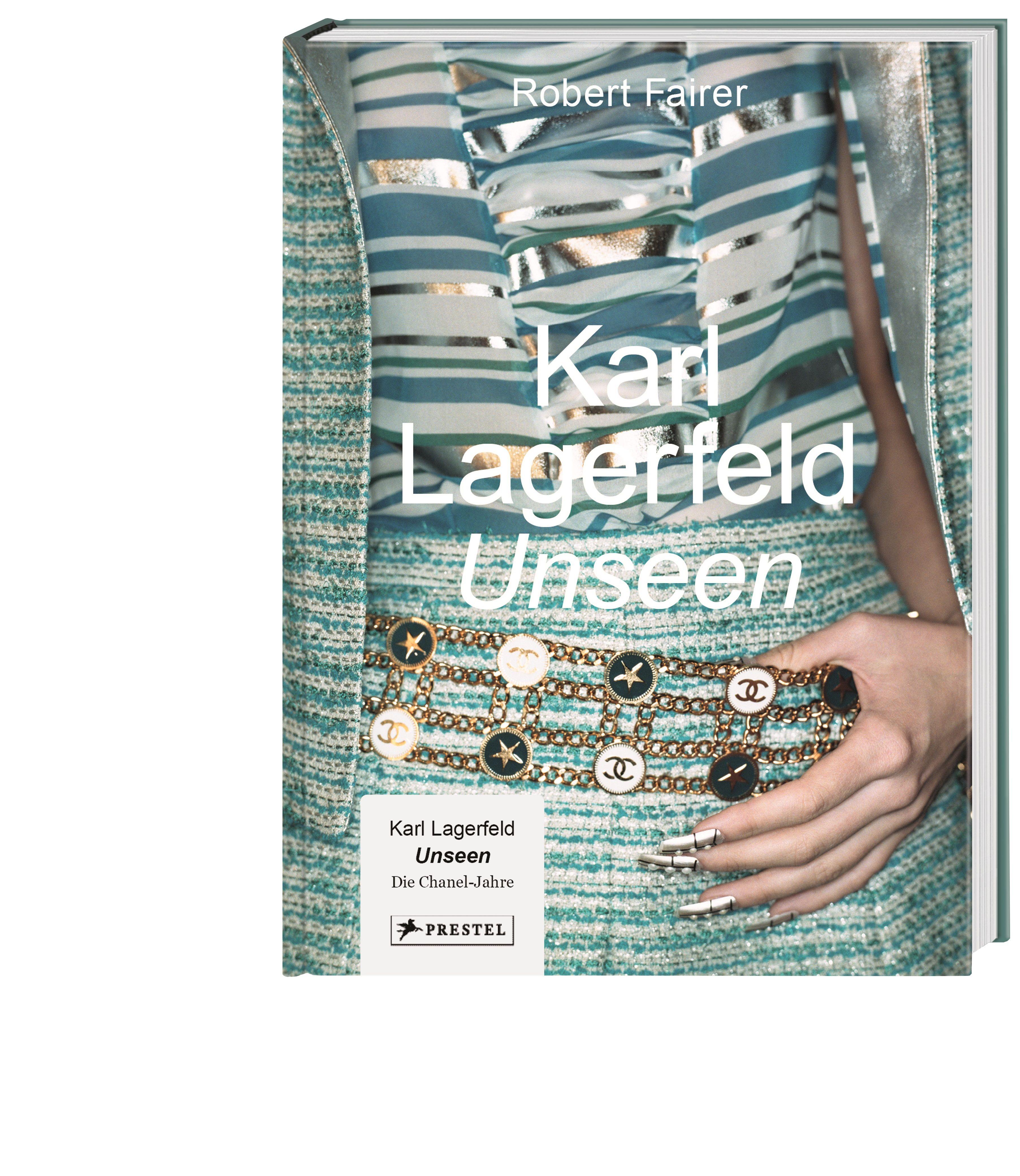 Beispielinhalt (Bild) Karl Lagerfeld Unseen: Die Chanel-Jahre. Überformat mit Lotus-Leineneinband und Folienprägung