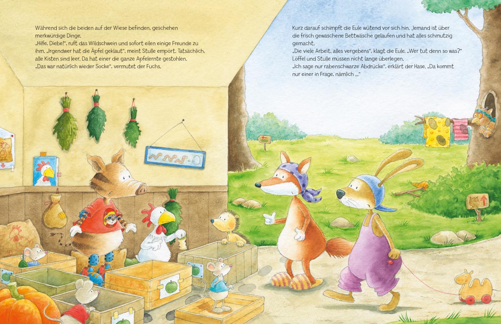 Beispielinhalt (Bild) Der kleine Rabe Socke: Alles deine Schuld! oder Der kleine Rabe hat nichts gemacht