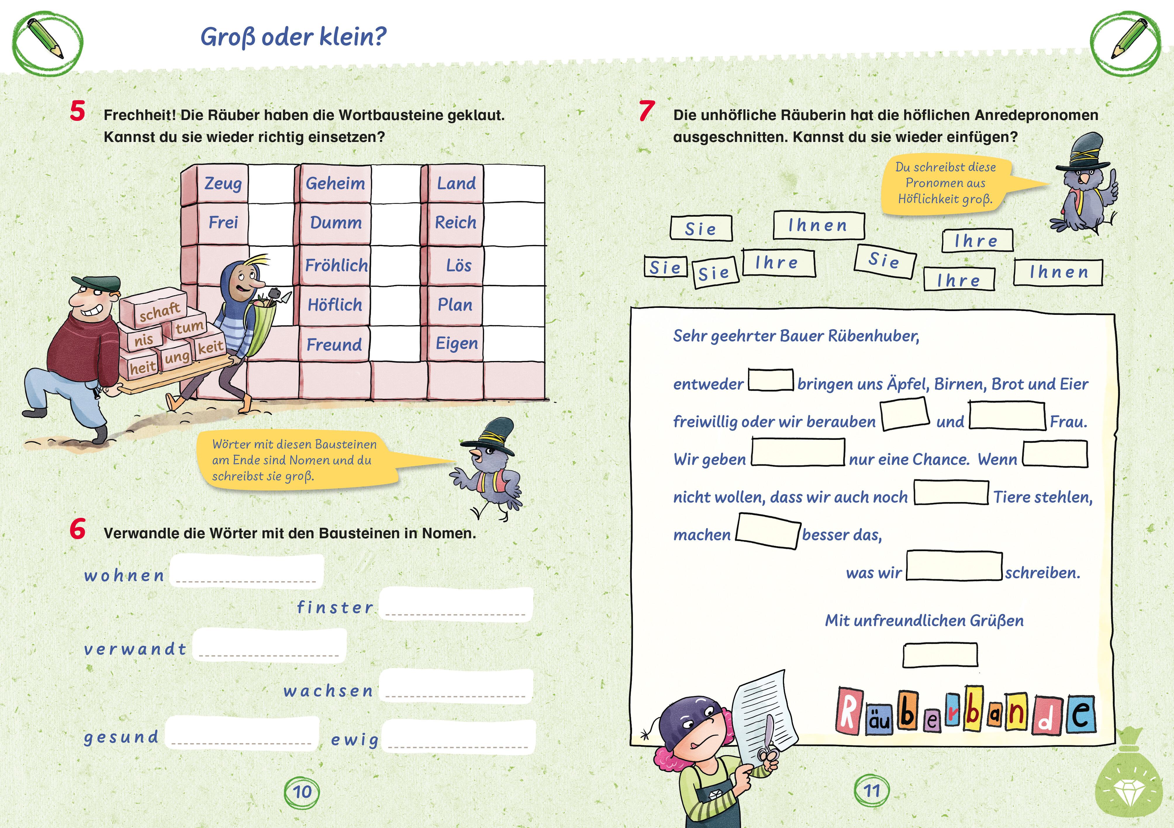 Beispielinhalt (Bild) Räuberdiktate 3./4. Klasse