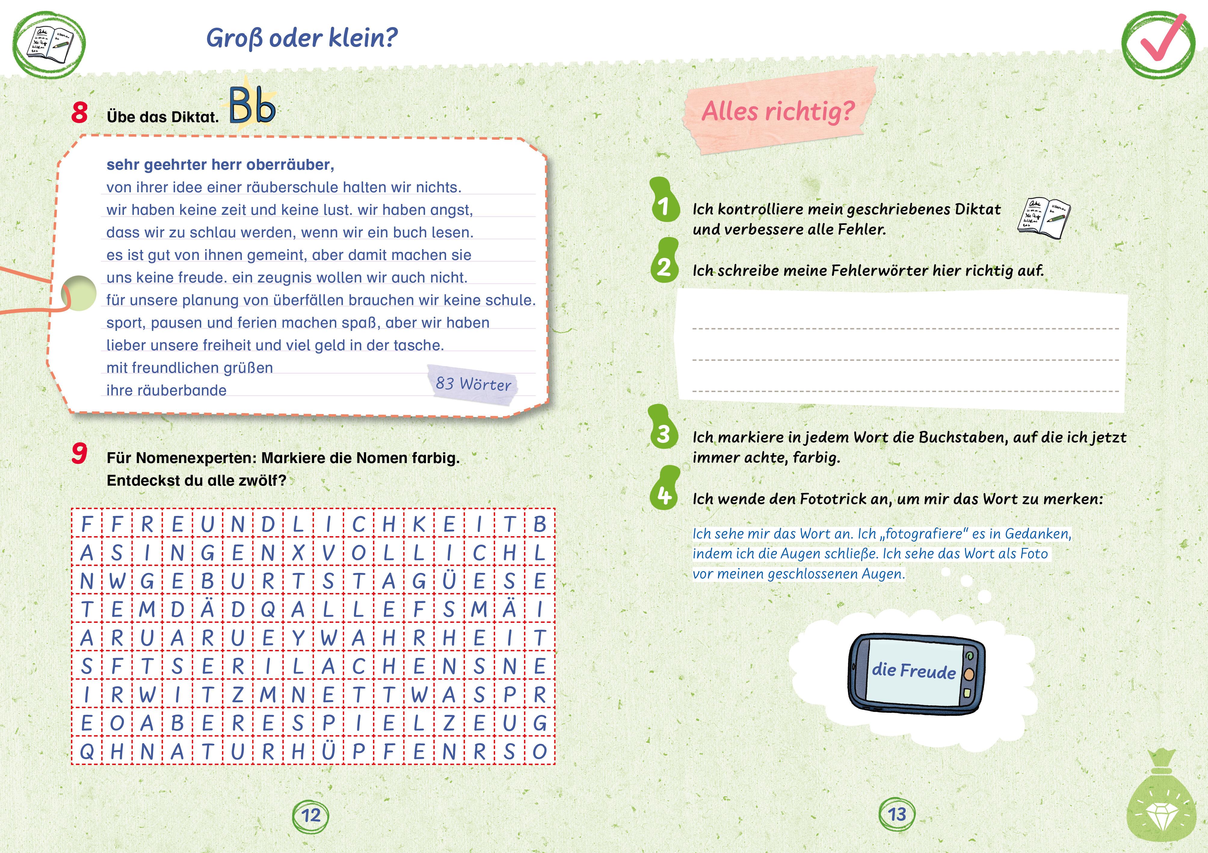 Beispielinhalt (Bild) Räuberdiktate 3./4. Klasse