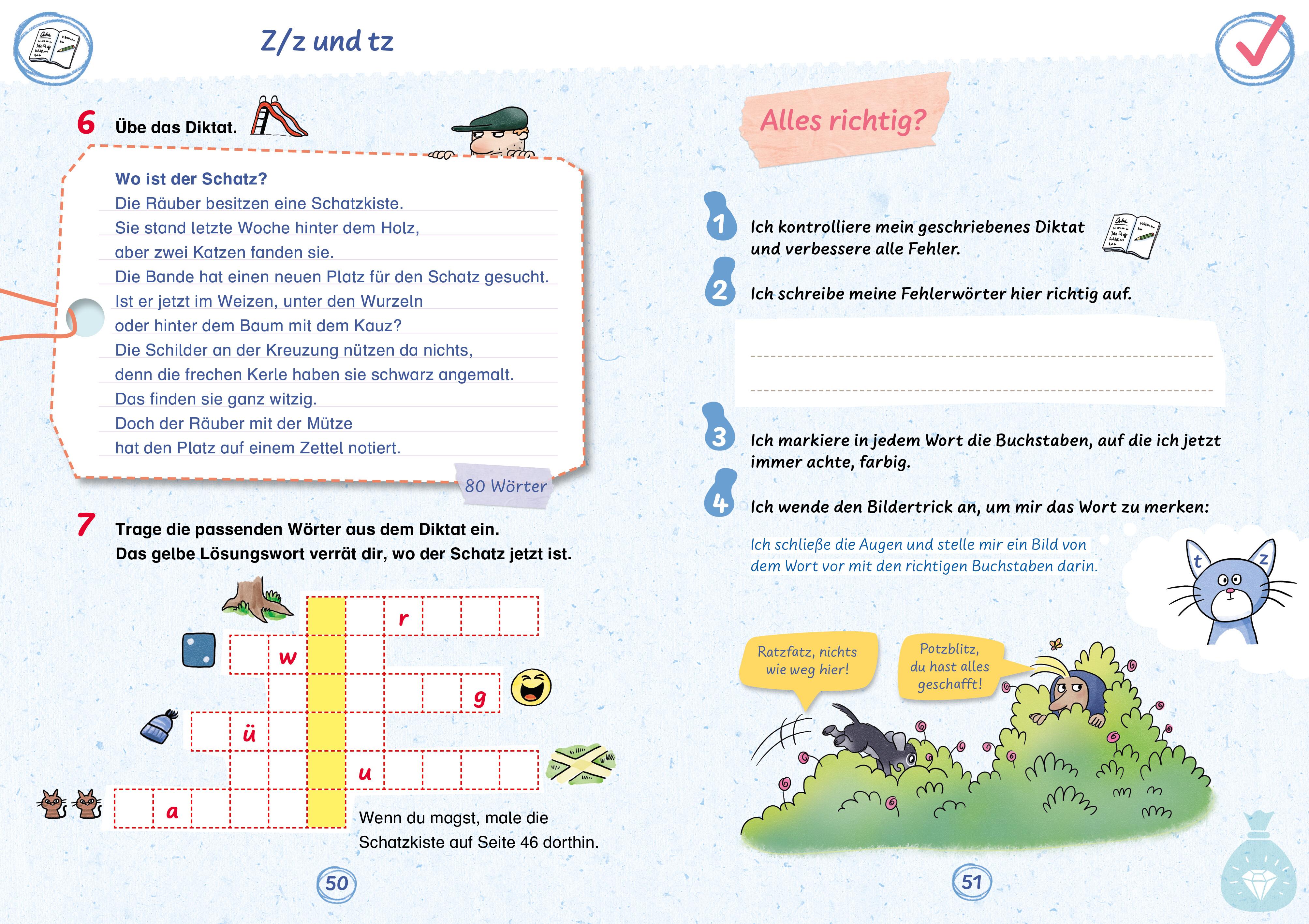 Beispielinhalt (Bild) Räuberdiktate 3./4. Klasse