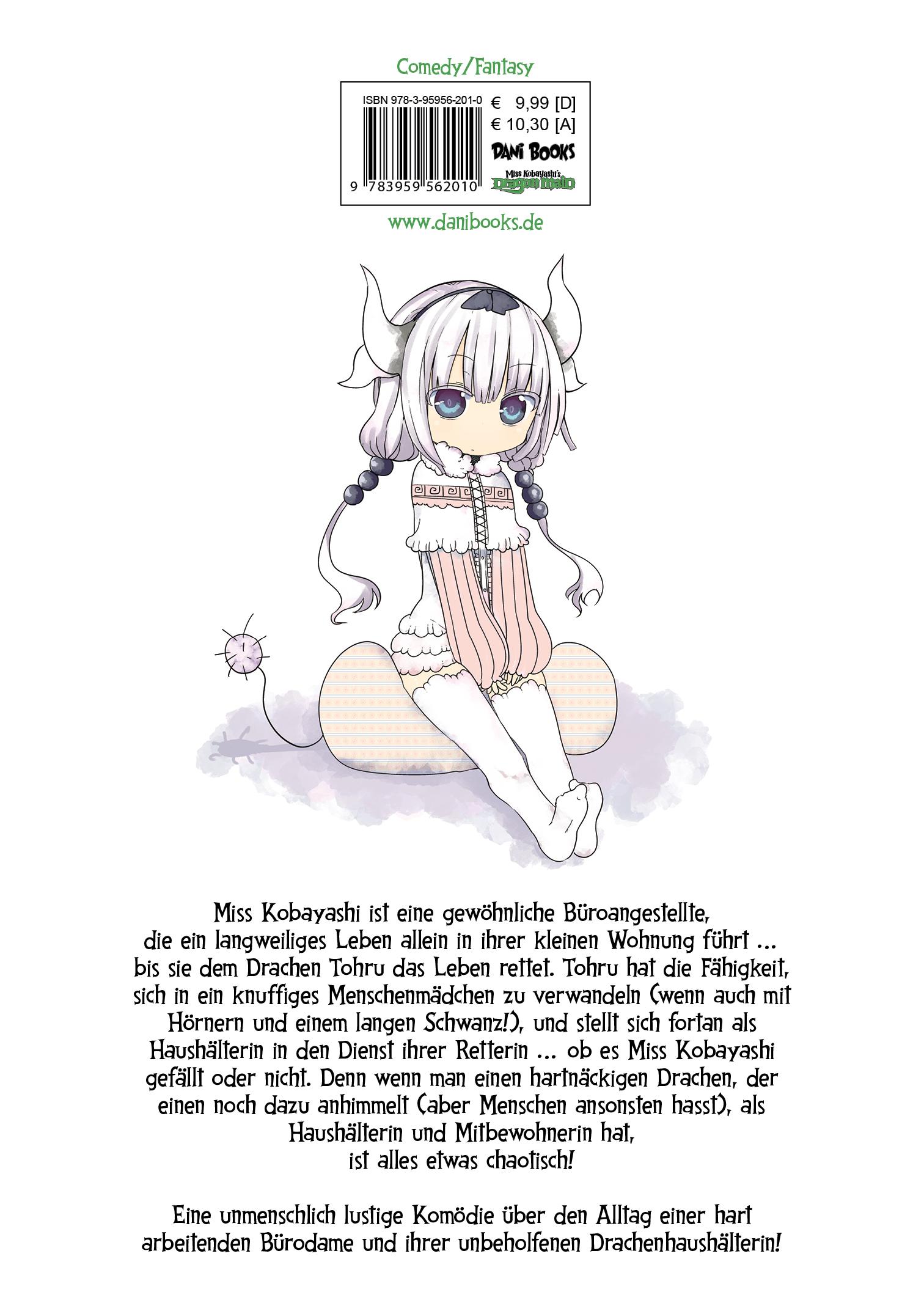 Rückseitencover Miss Kobayashi's Dragon Maid - Band 01 (deutsche Ausgabe)