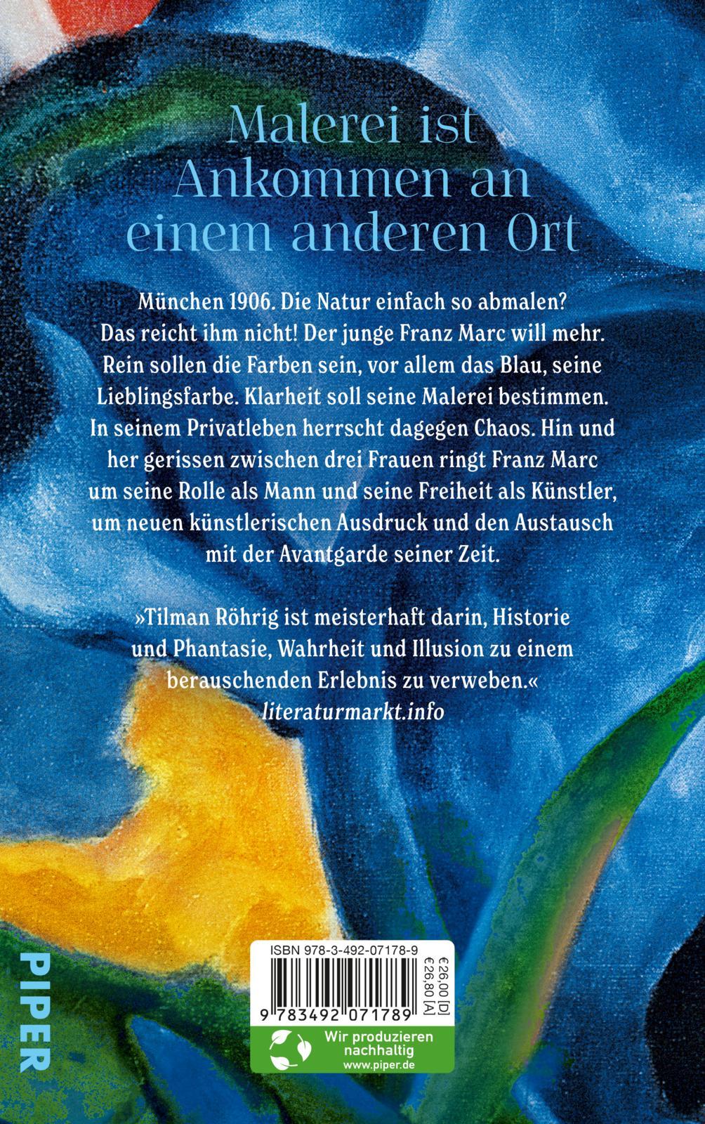 Rückseitencover Der Maler und das reine Blau des Himmels