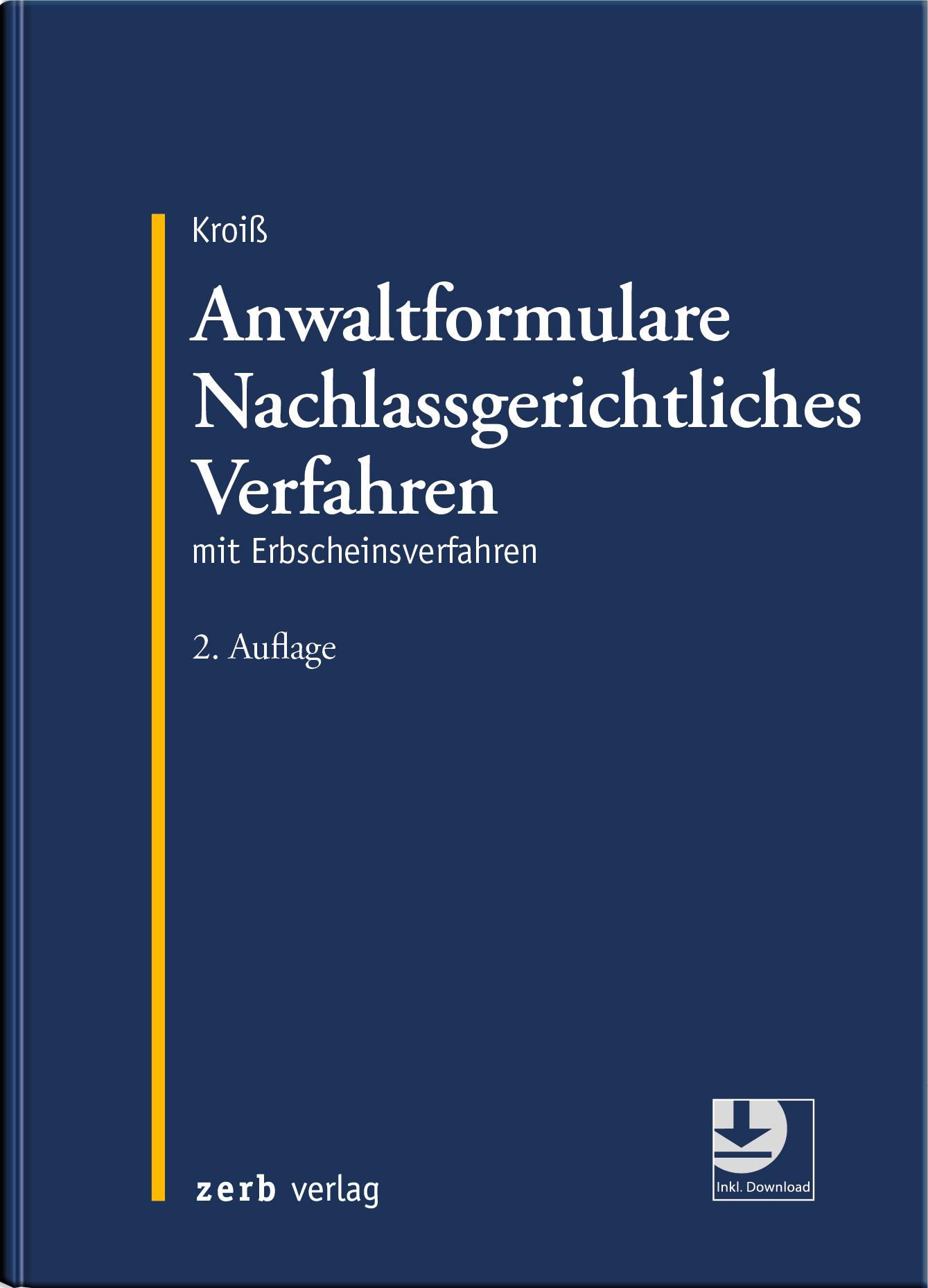 Vorderes Coverbild Anwaltformulare Nachlassgerichtliches Verfahren