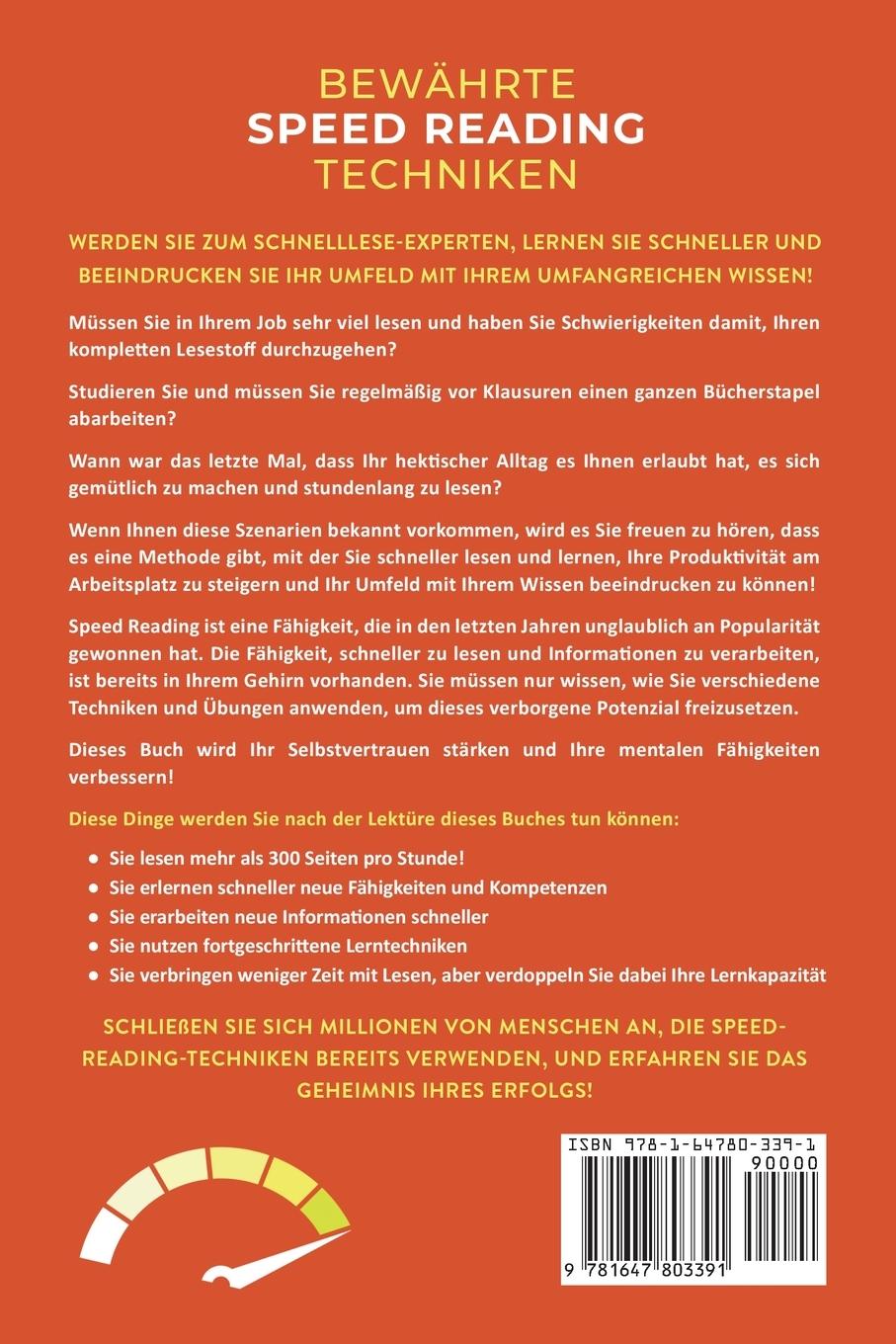 Rückseitencover Bewährte Speed Reading Techniken