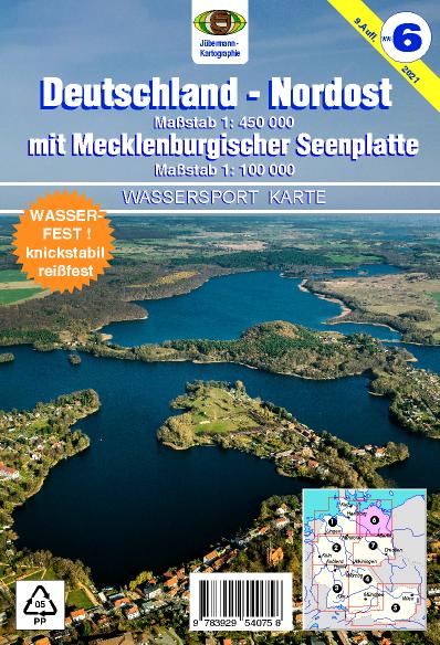 Vorderes Coverbild Wassersport-Wanderkarte / Deutschland Nordost für Kanu- und Rudersport