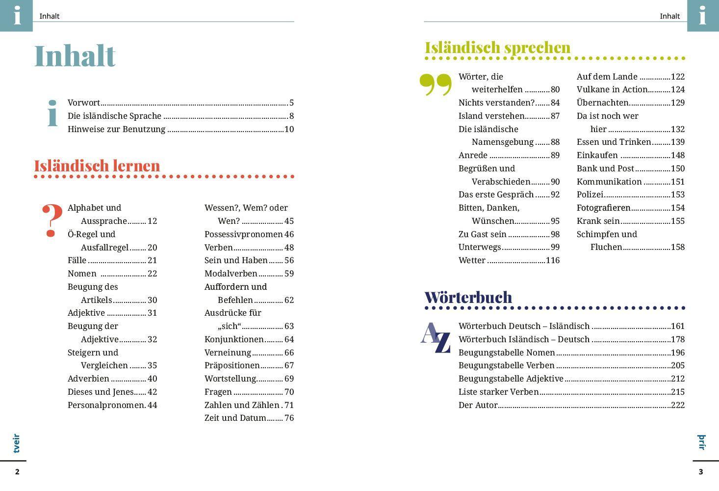 Beispielinhalt (Bild) Isländisch - Wort für Wort