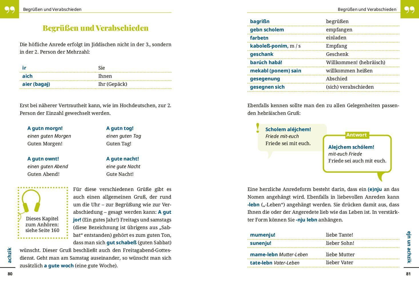 Beispielinhalt (Bild) Jiddisch - Wort für Wort