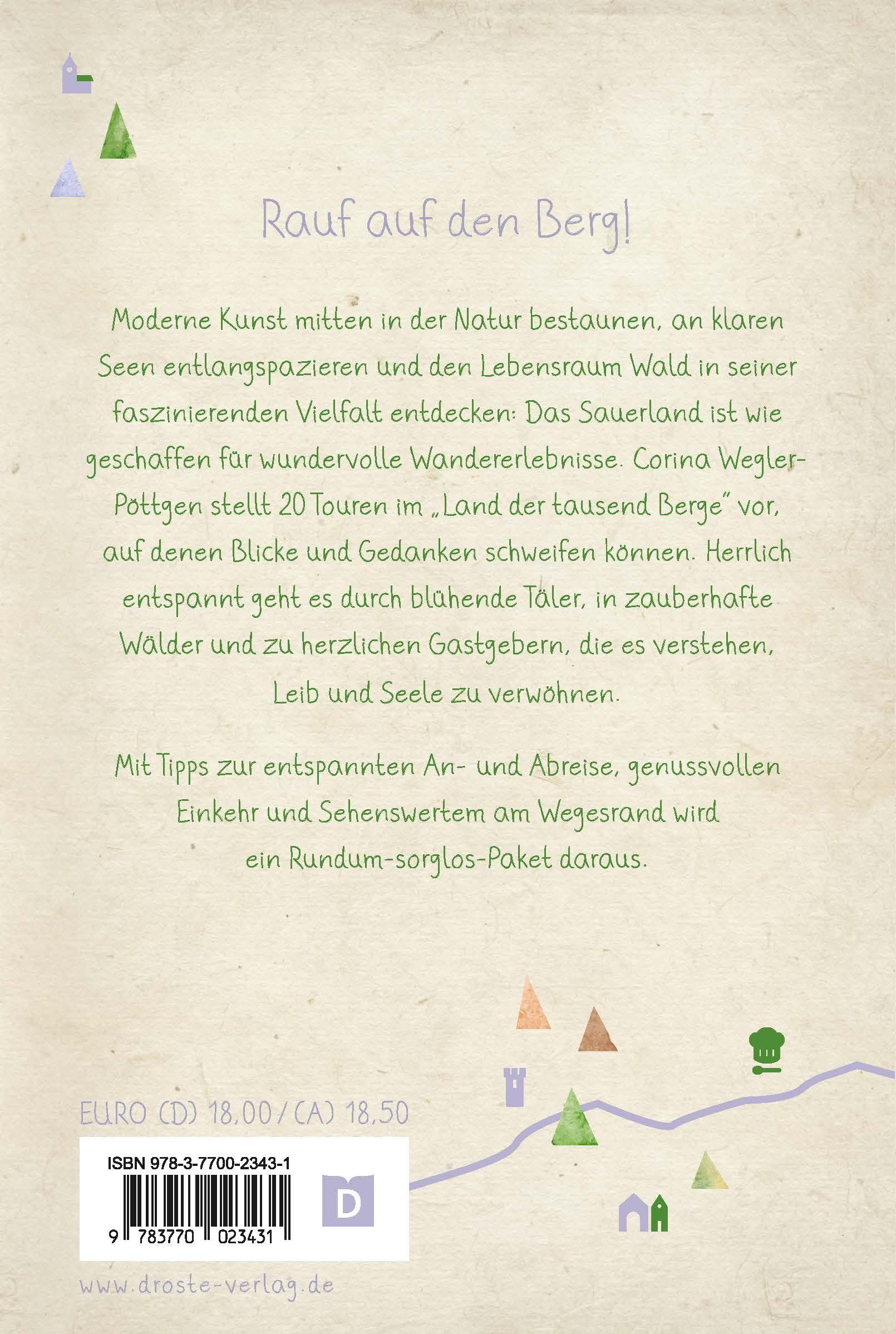 Rückseitencover Sauerland. Wandern für die Seele