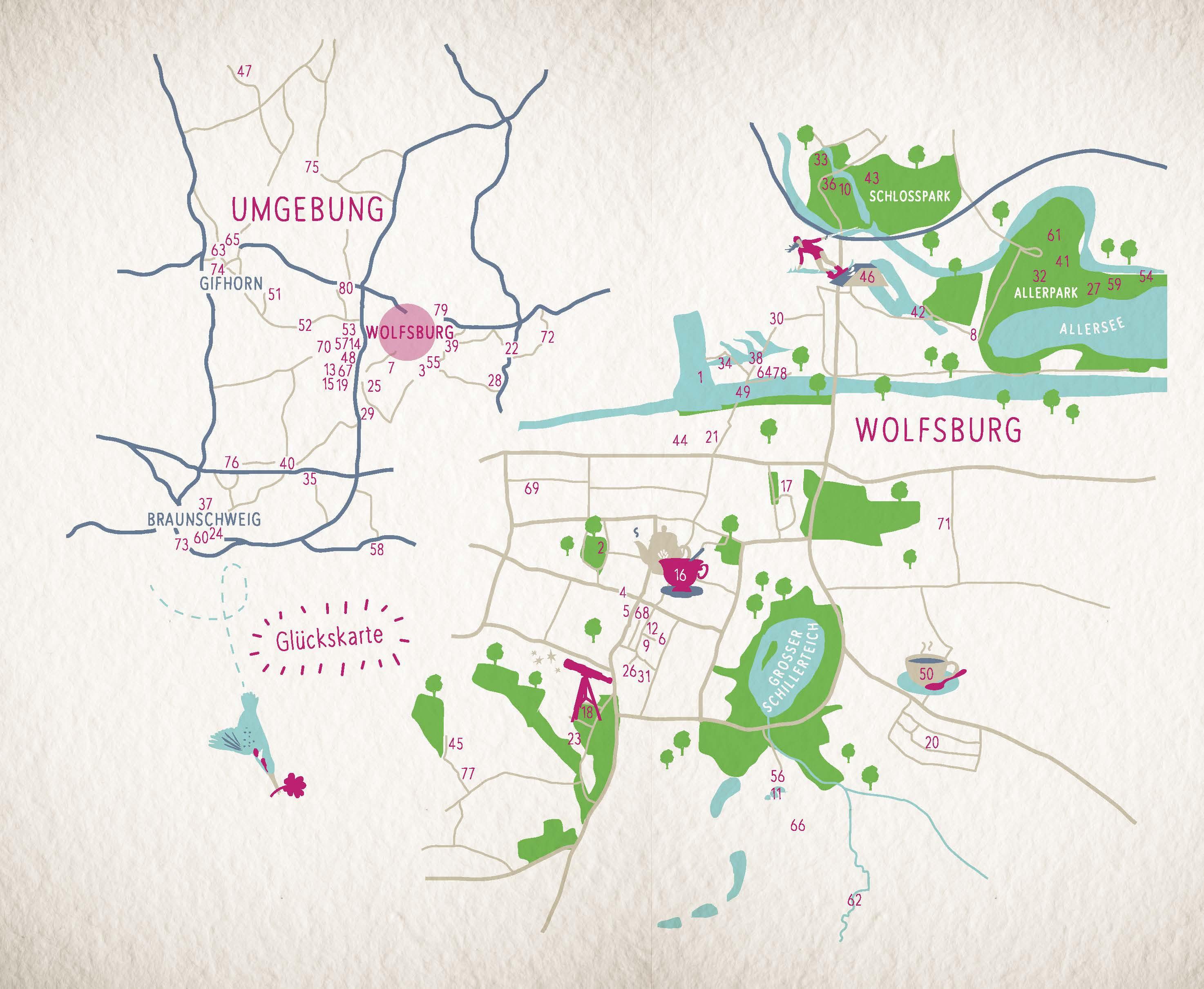 Beispielinhalt (Bild) Glücksorte in und um Wolfsburg