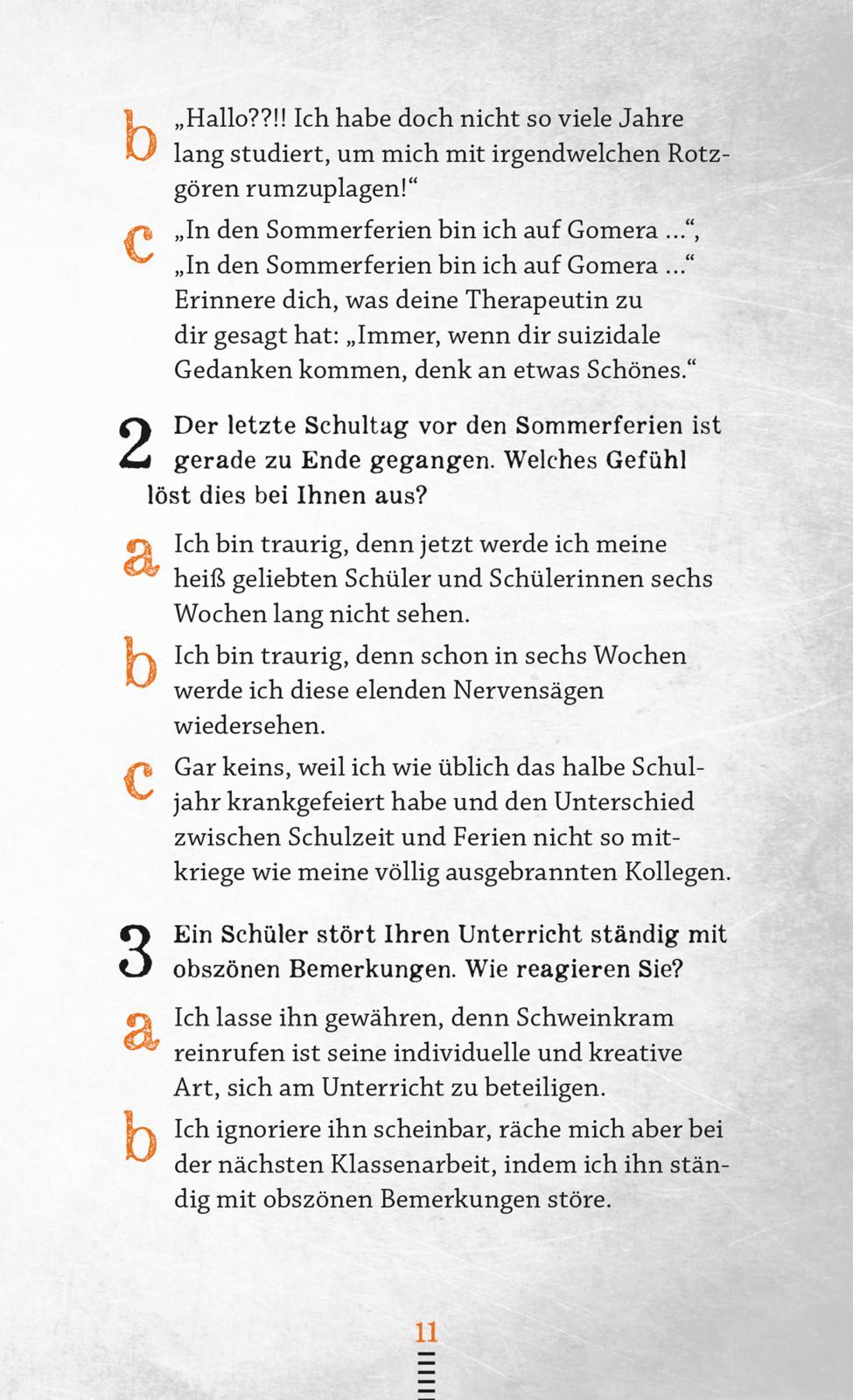 Beispielinhalt (Bild) Das böse Buch für Lehrer