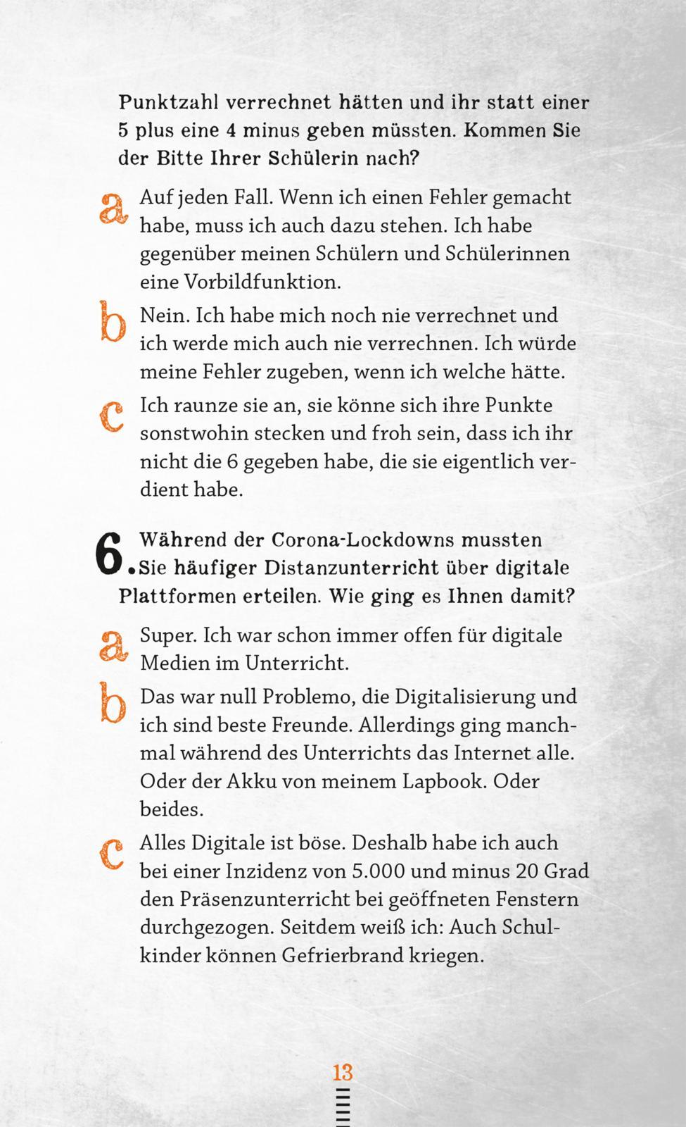 Beispielinhalt (Bild) Das böse Buch für Lehrer