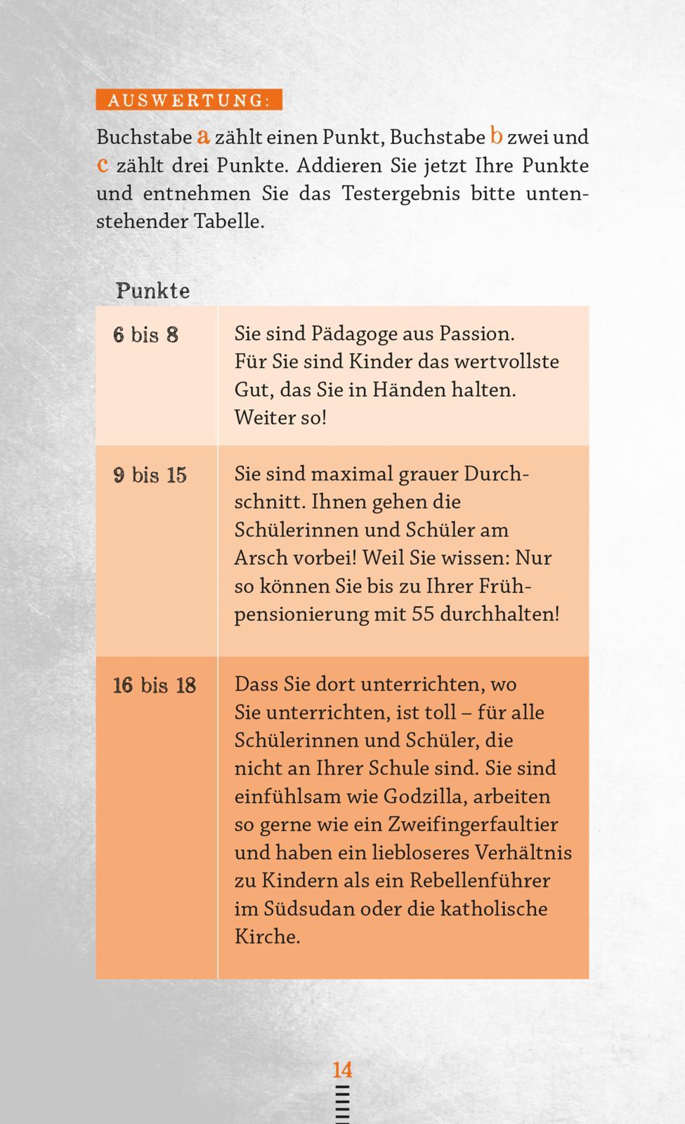 Beispielinhalt (Bild) Das böse Buch für Lehrer