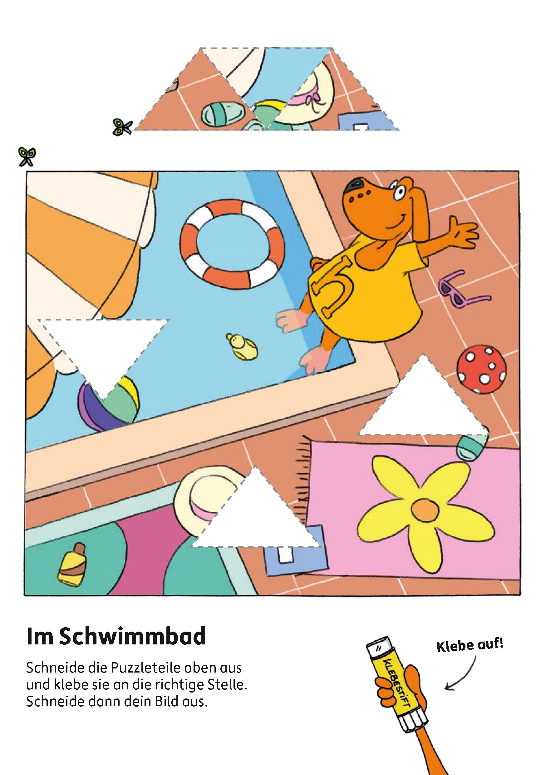 Beispielinhalt (Bild) Kindergartenblock ab 4 Jahre - Schneiden, kleben, basteln