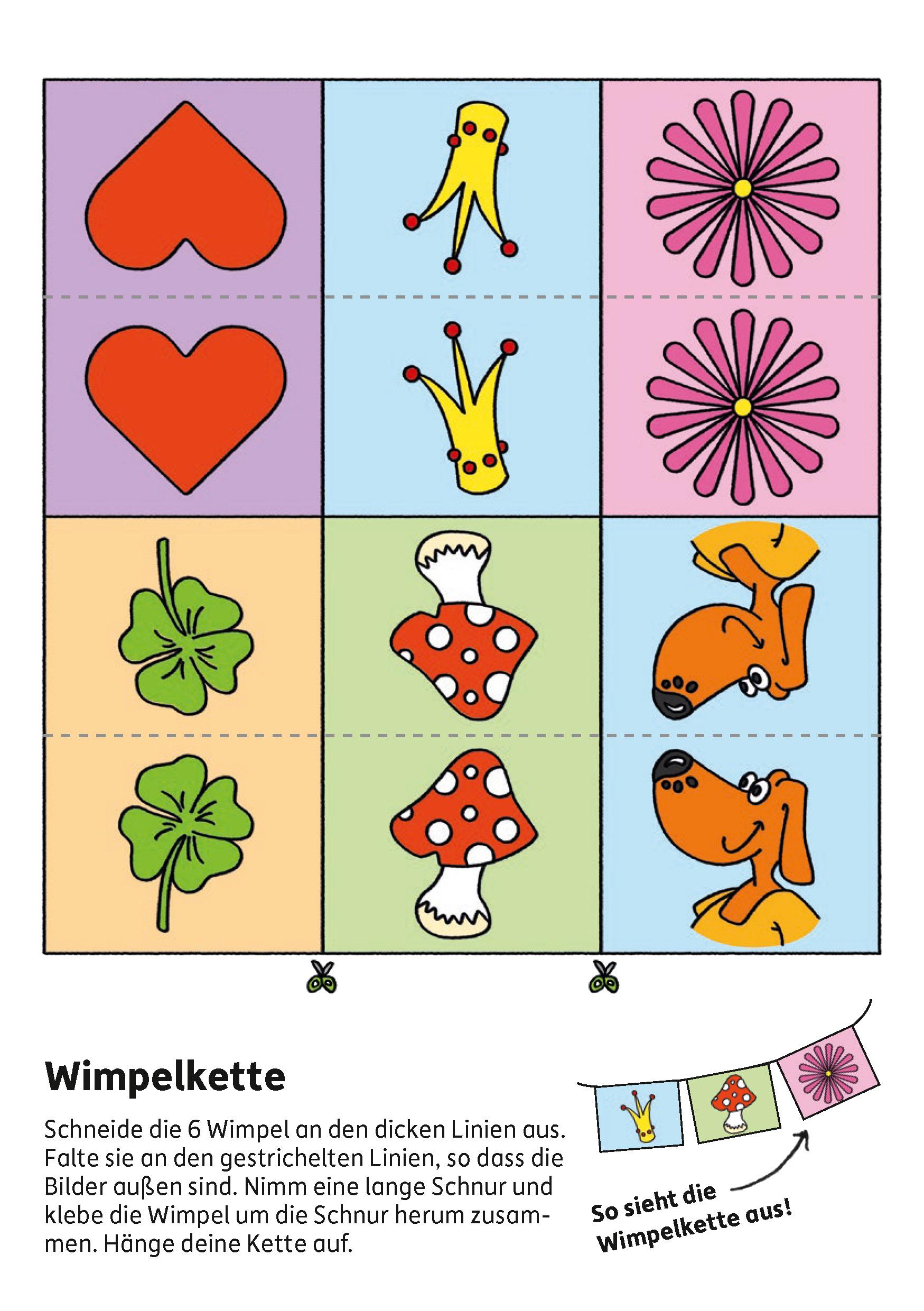 Beispielinhalt (Bild) Kindergartenblock ab 4 Jahre - Schneiden, kleben, basteln
