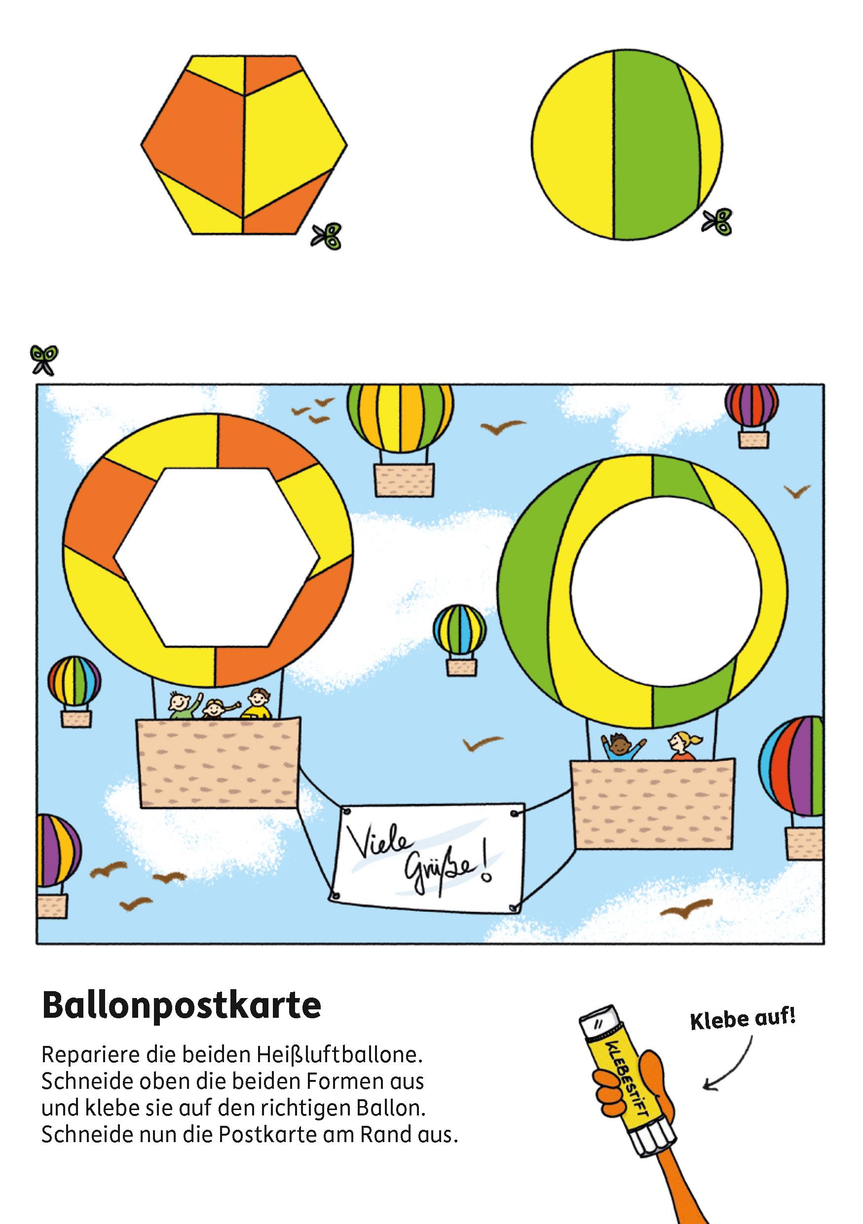 Beispielinhalt (Bild) Kindergartenblock ab 4 Jahre - Schneiden, kleben, basteln