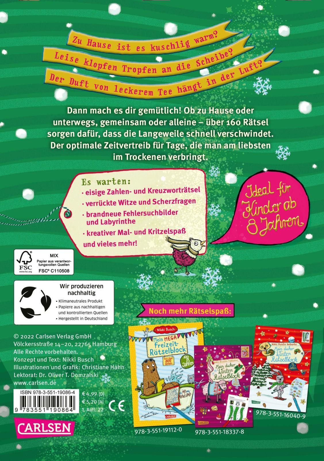 Rückseitencover Mein dicker Winter-Rätselblock